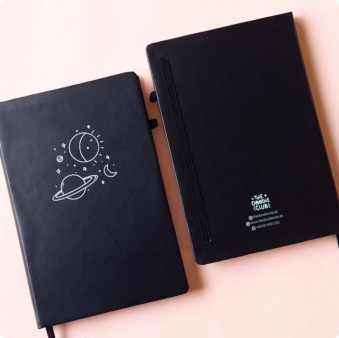 Minimalistic Space Doodle Black Journal Dotted Pages | For Your Home | Books | New