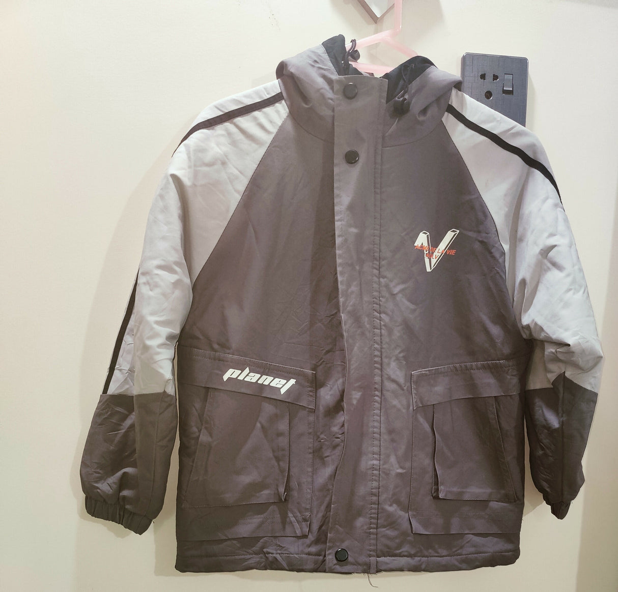 Grey Jacket With Hood | Boys Tops & Shirts | Small | Preloved