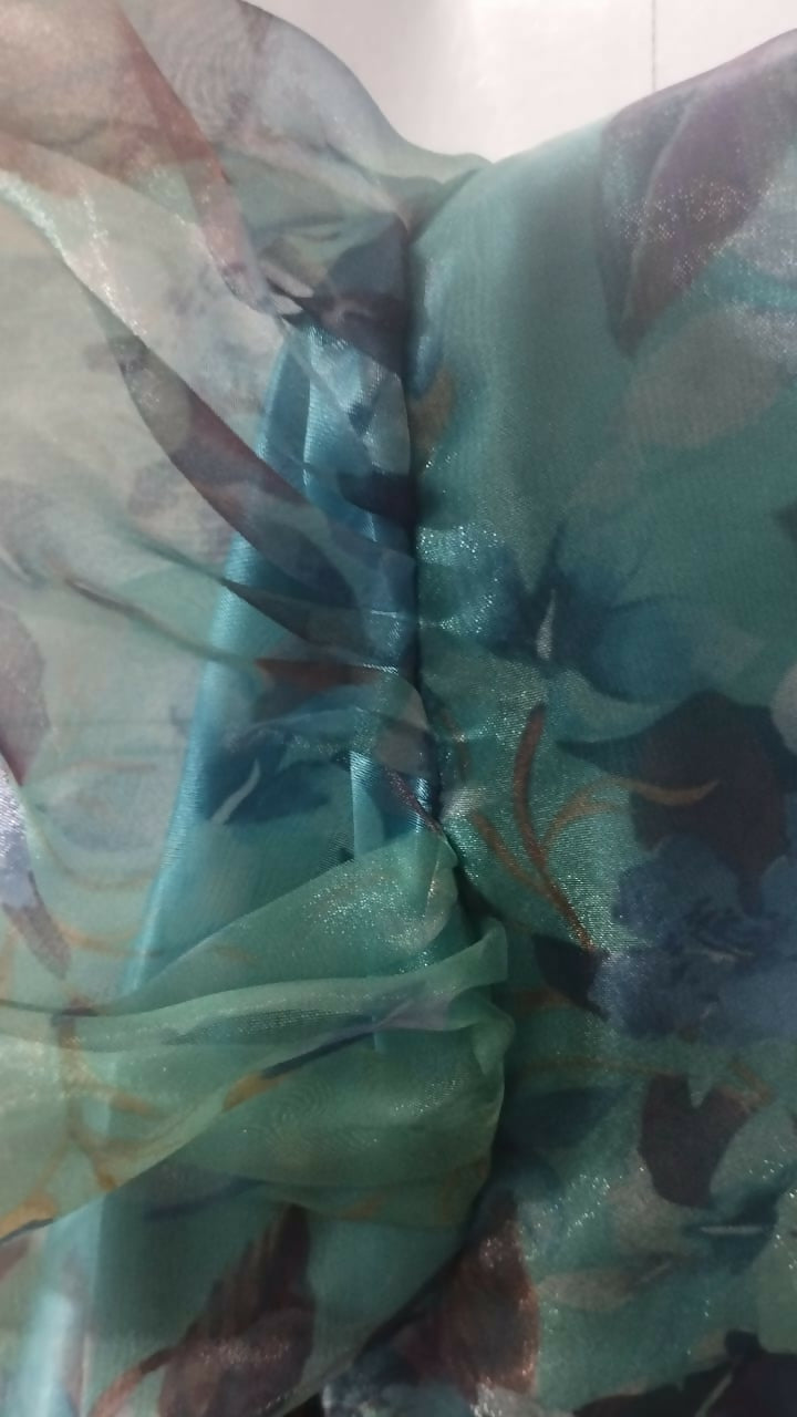 Girl's Organza Zink Colour Frock | Floral Long Frock with Frill | Women Frocks & Maxis | Small | Worn Once