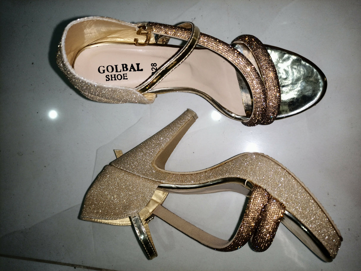 Golden Fancy Heels | Women Shoes | Heels |Size:8 | Worn Once