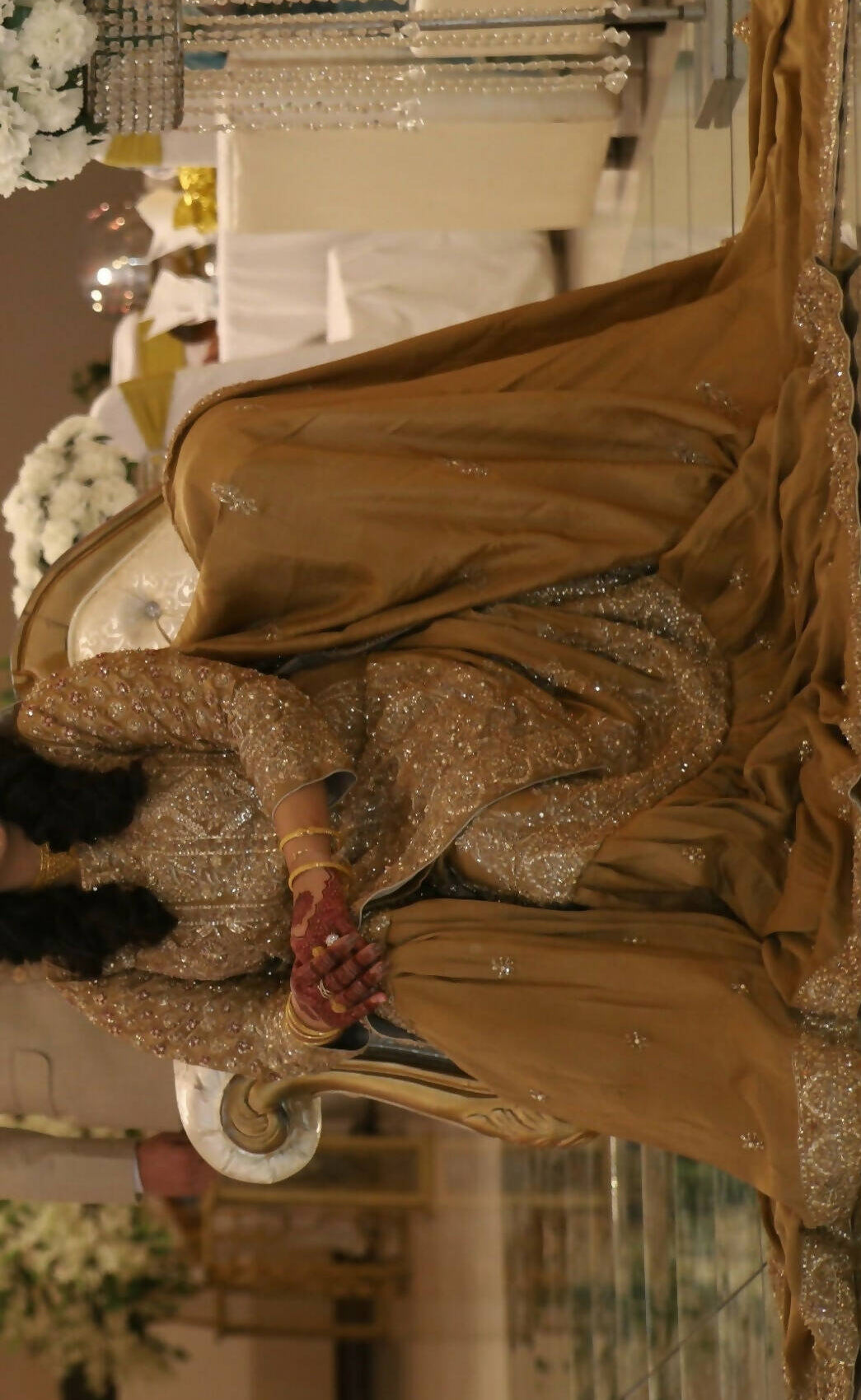 Pretty Golden Farshi Gharara | Women Bridals | Large | Worn Once