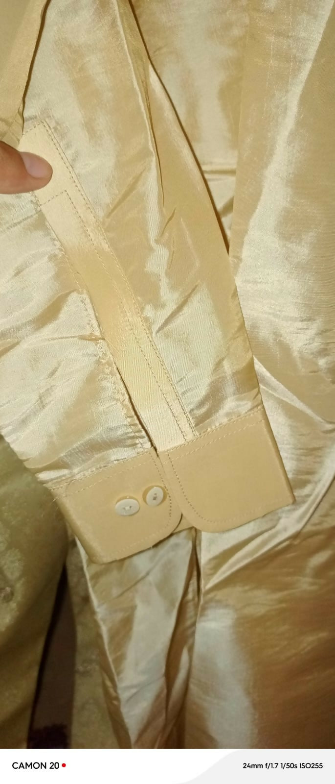 Golden Sherwani | Men Shalwar Kameez | Medium | Worn Once