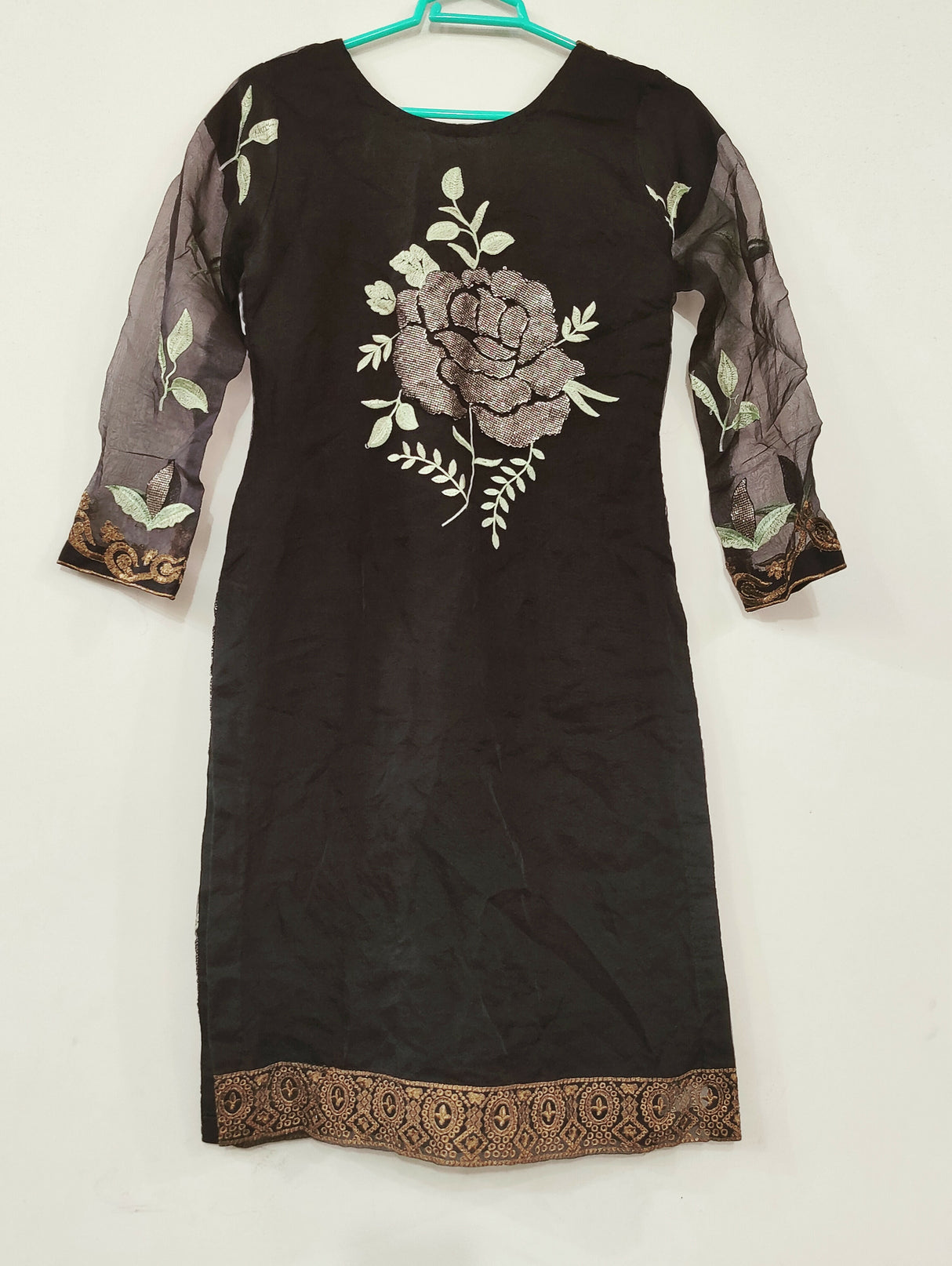 Black Embroidered Suit | Women Locally Made Kurta | Medium | New