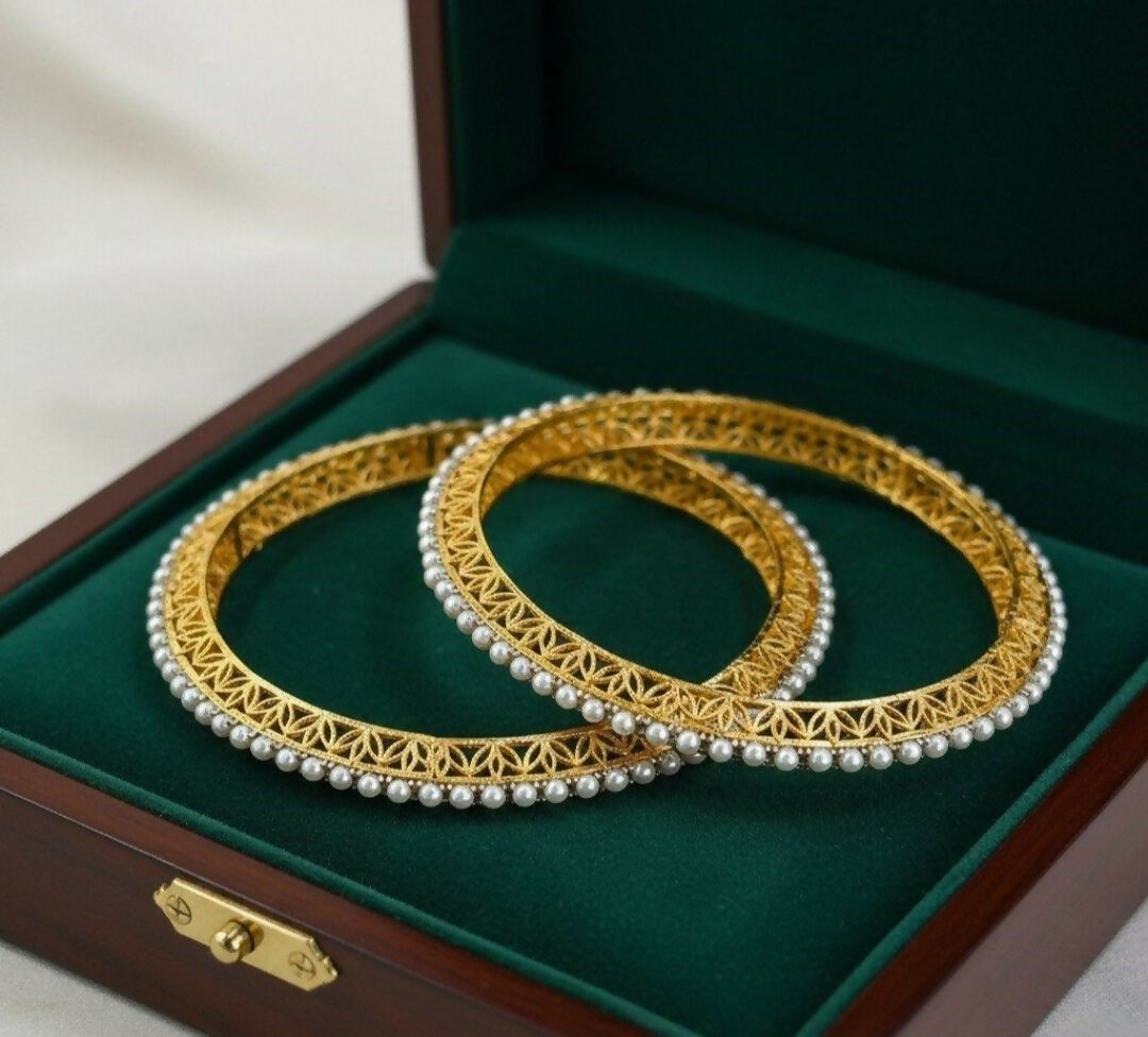 Pearl Flower Bangle Set-00204 | Women Jewelry | Bangles/Bracelets | Brand New