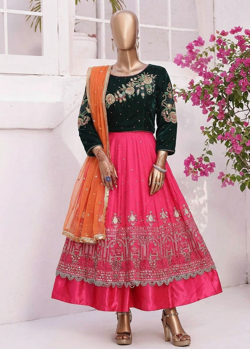 Pink Anarkali Frock | Women Frocks & Maxis | Medium | Worn Once