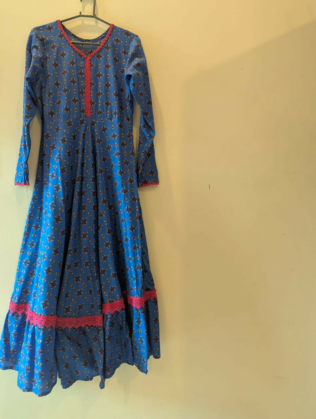 Beautiful Blue Lawn Frock | Women Frocks & Maxis | Medium | Worn Once