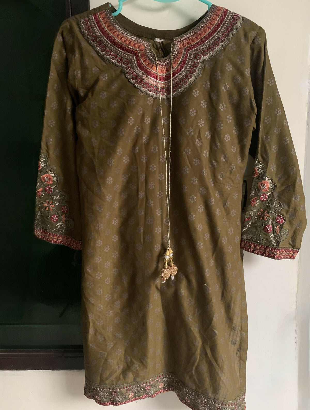 Embroidered 3 PC Dress | Women Locally Made Kurta | Green | Small | Worn Once