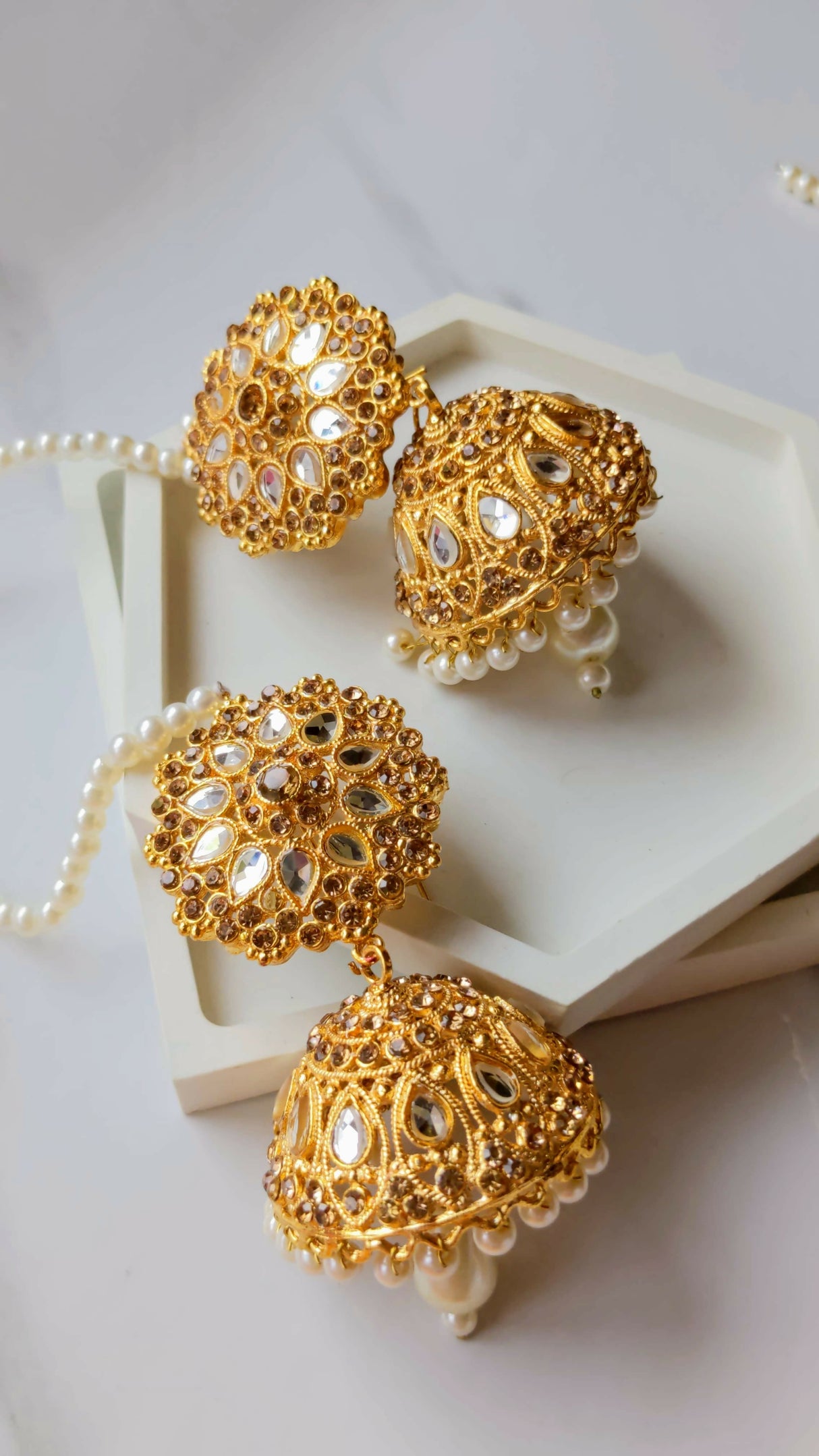 Kundan Jhumka Earrings | Women Jewerly | Earrings | Golden | Brand New