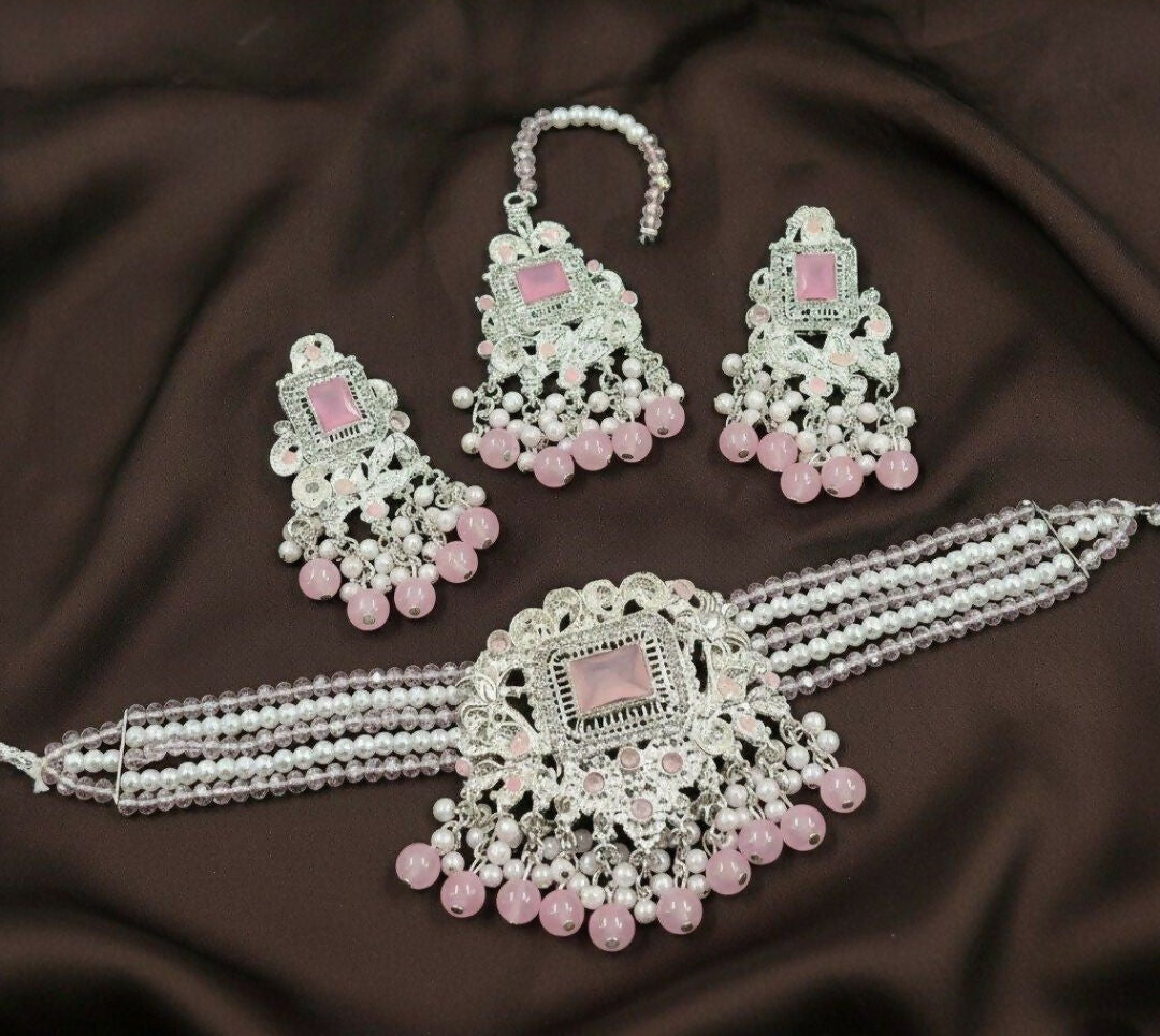 Rectangle Flower Choker Set-00263 | Women Jewelry | Wedding Jewelry & Sets | Brand New