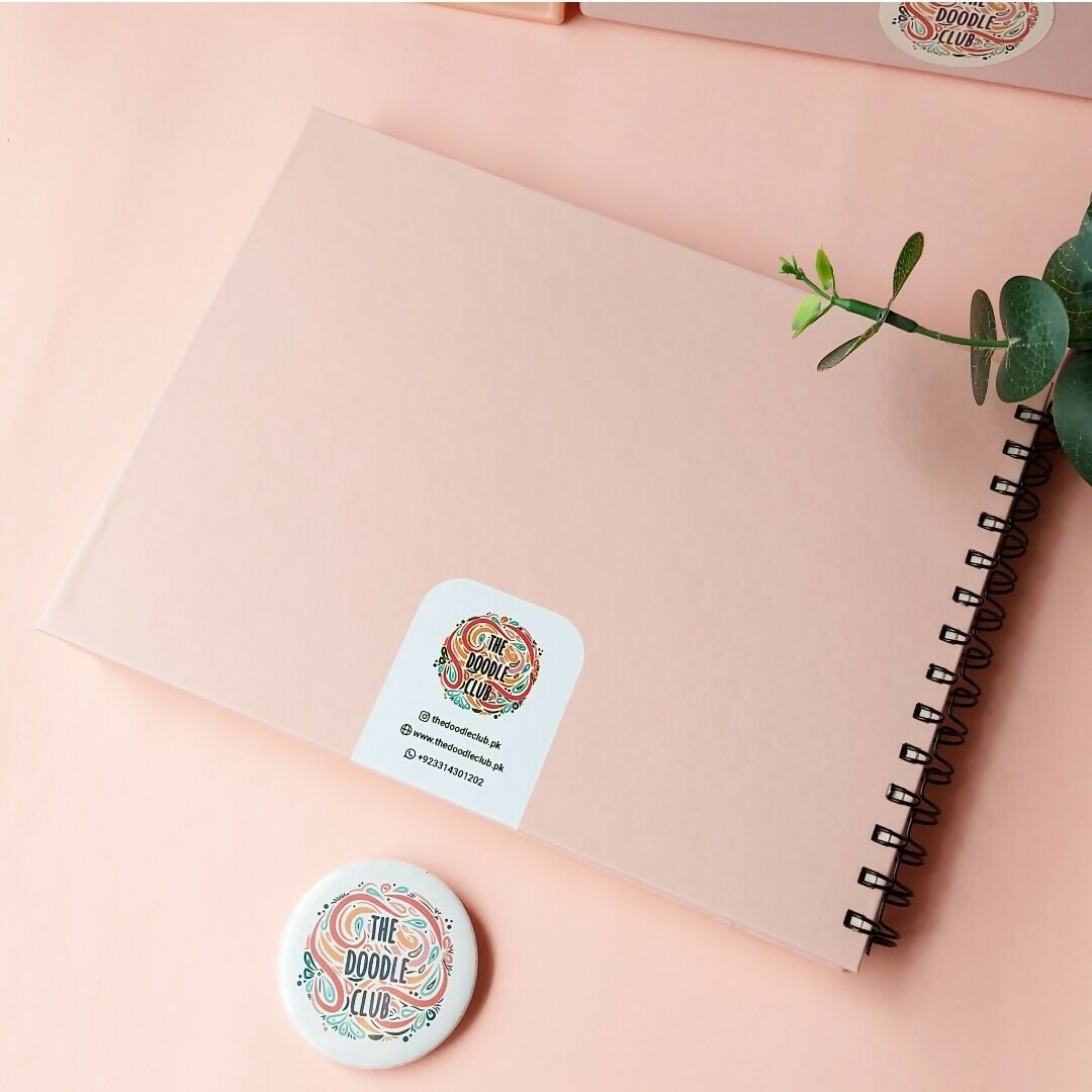 Leaves Doodle Pastel Pink Sketchbook | For Your Home | Books | New