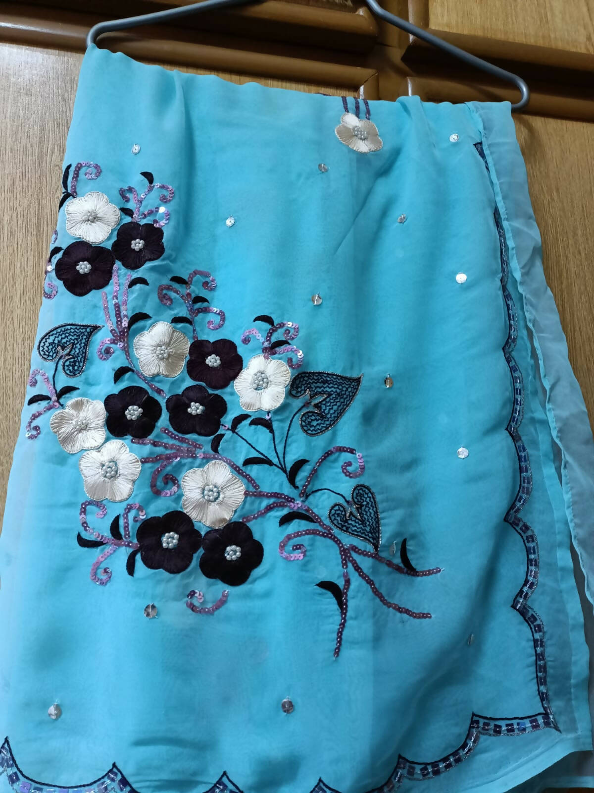 Blue Saree | Women Sarees | Women Locally Made Formals | Medium | Worn Once