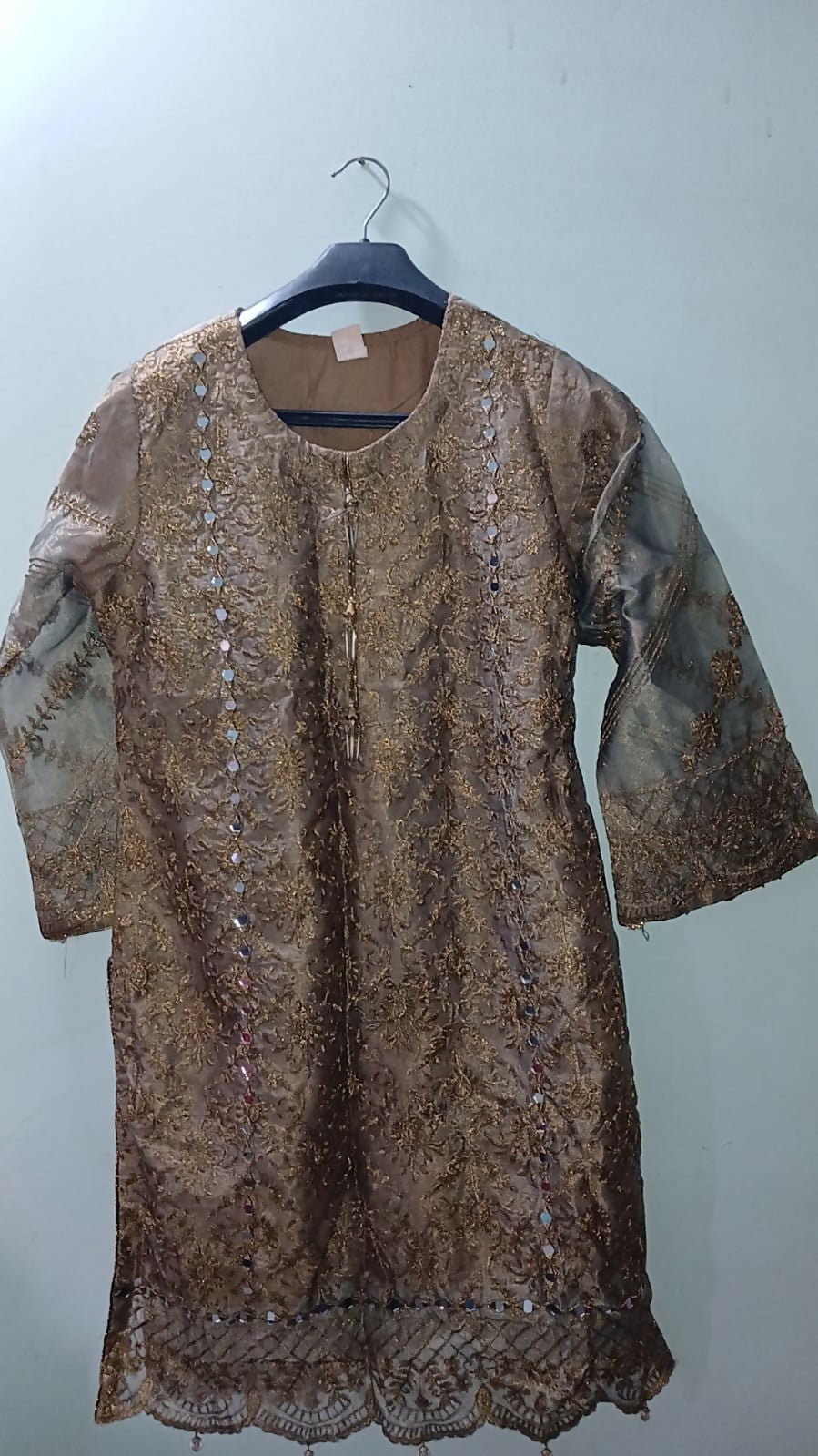 Brown Embroidered Blue 2Pcs | Women Locally Made Formals | Medium | Preloved