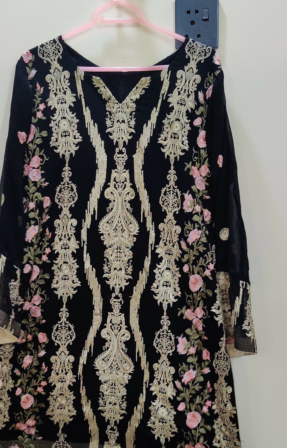 Black Embroidered 2Pcs | Women Locally Made Formals | Large | Worn Once