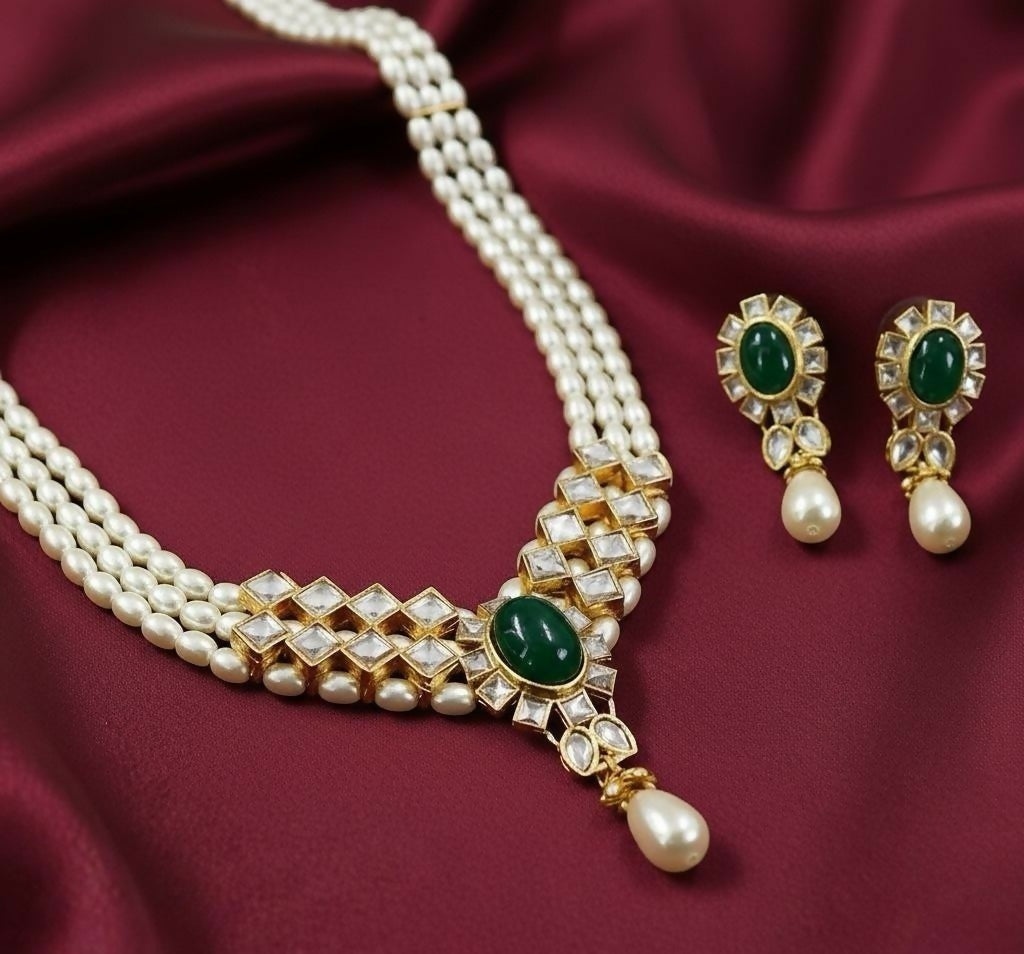 Oval Pear Drop Mala Set-00068 | Wedding Sets | Wedding Jewelry & Sets | Brand New