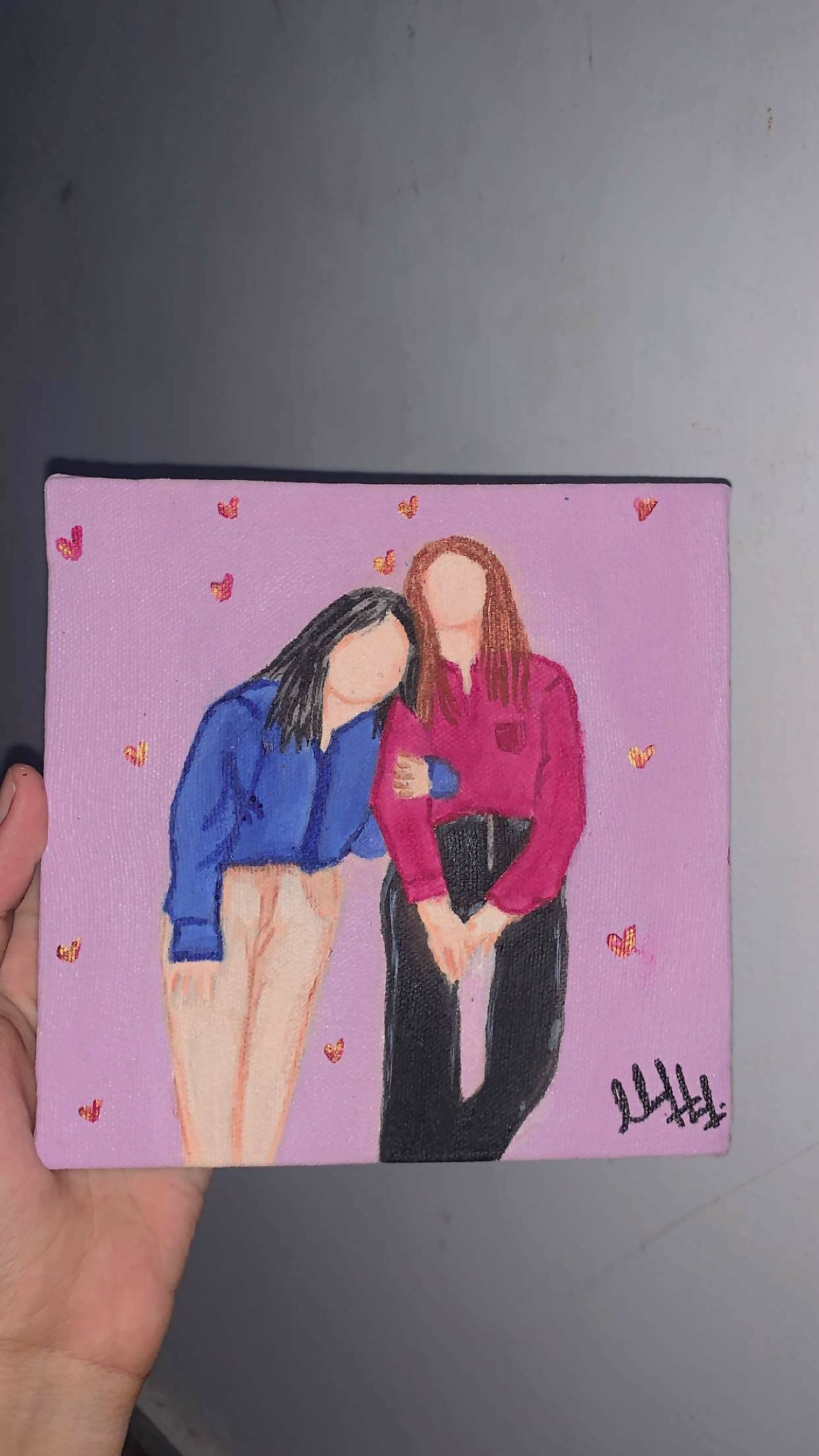 Friends painting | | For Your Home | Art and Paintings | Acrylic Painting | Size:6×6 | New