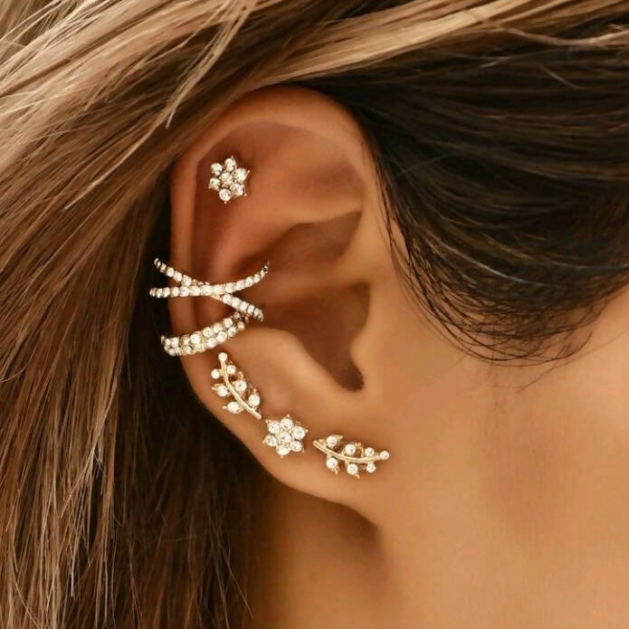 SHEIN | Rhinestone Decor Stud Earrings | Women Jewelry | 4 Pcs | New