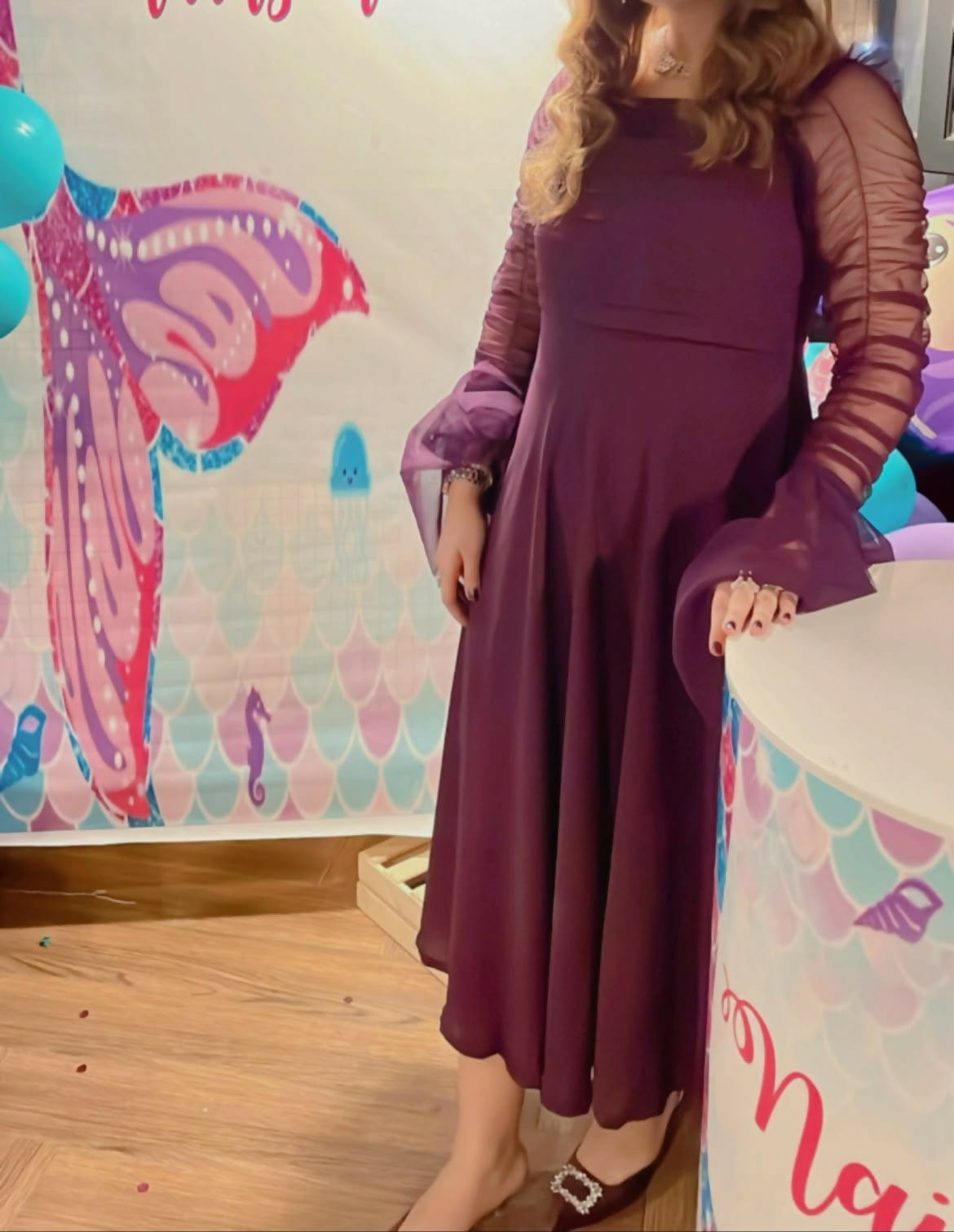 Zoya Hussain Dress | Women Skirts & Dresses | Large | Burgandy | Worn Once