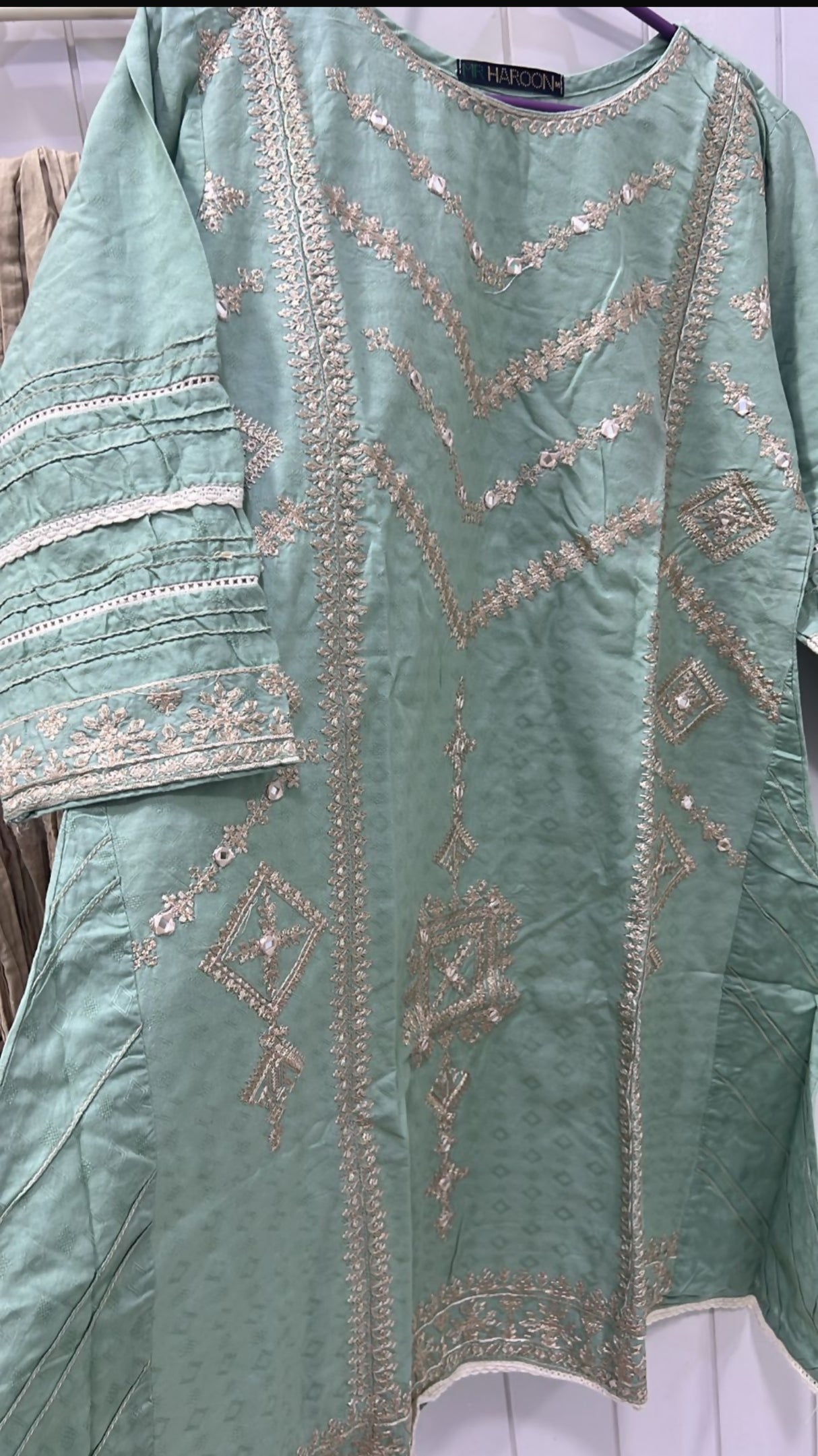 Ice Blue Embroided A-line | Women Locally Made Formals | Medium | New