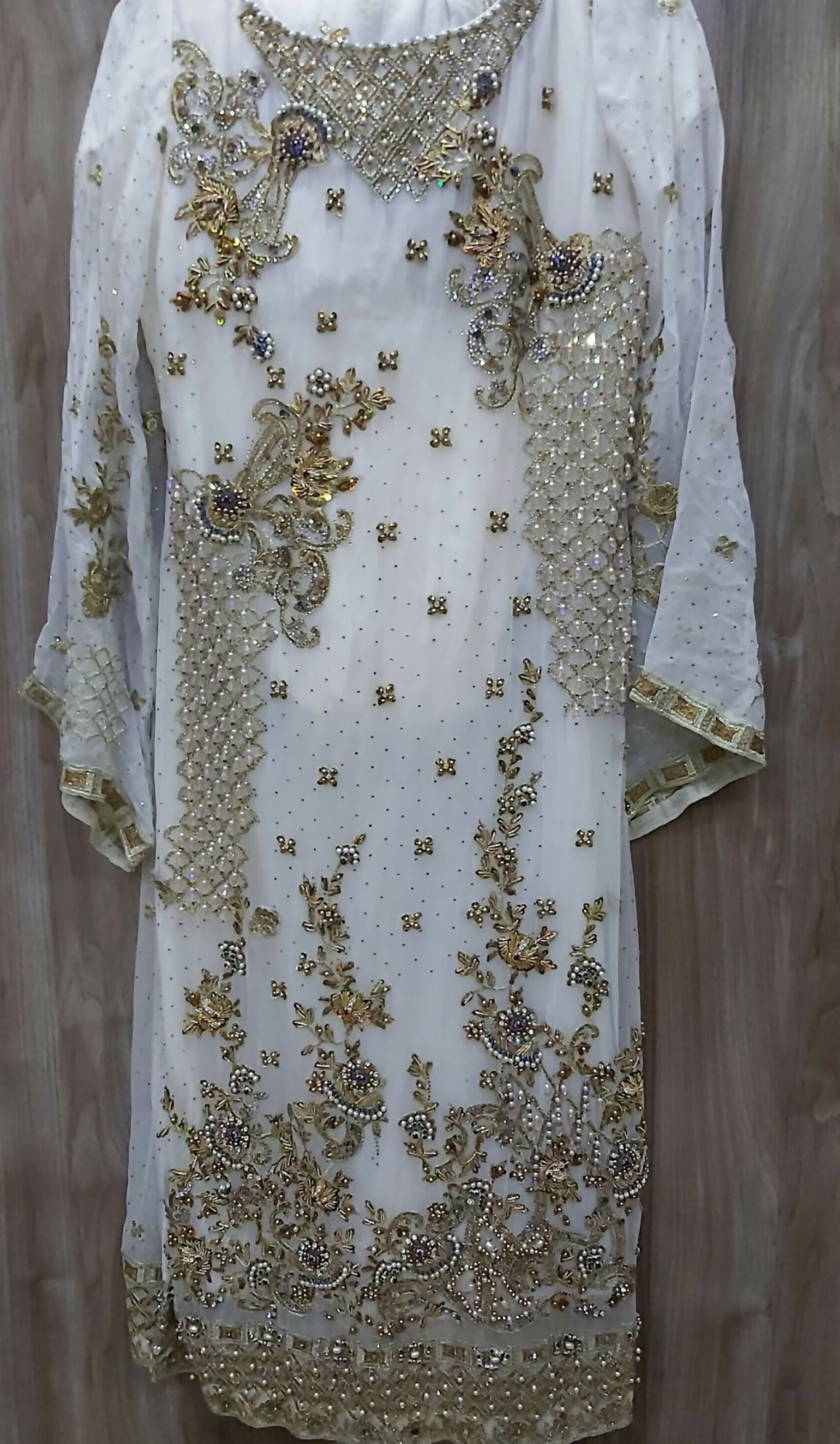 Formal White Suit | Heavy Embroidery | Women Locally Made Kurta | Medium | Worn Once