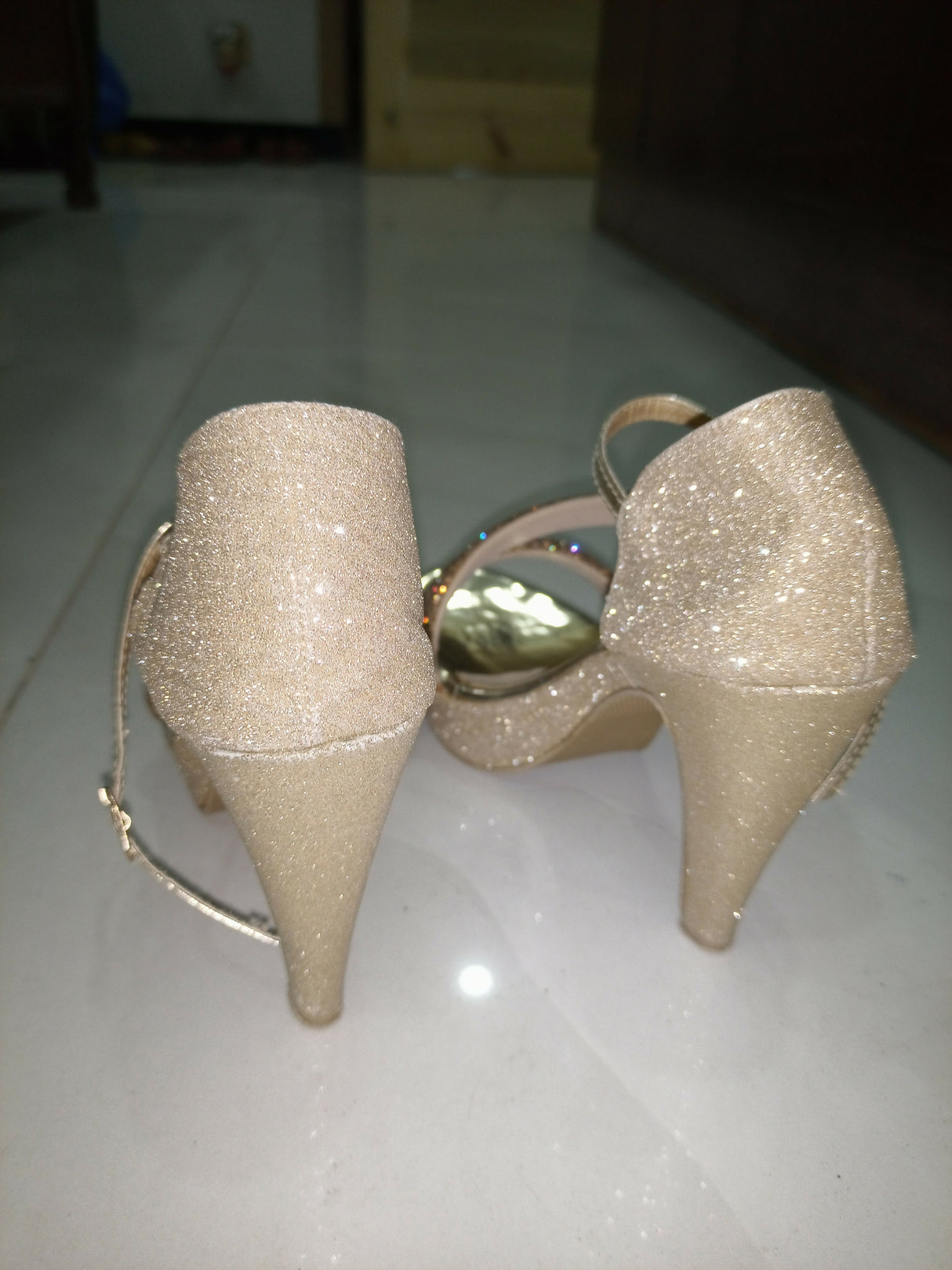 Golden Fancy Heels | Women Shoes | Heels |Size:8 | Worn Once