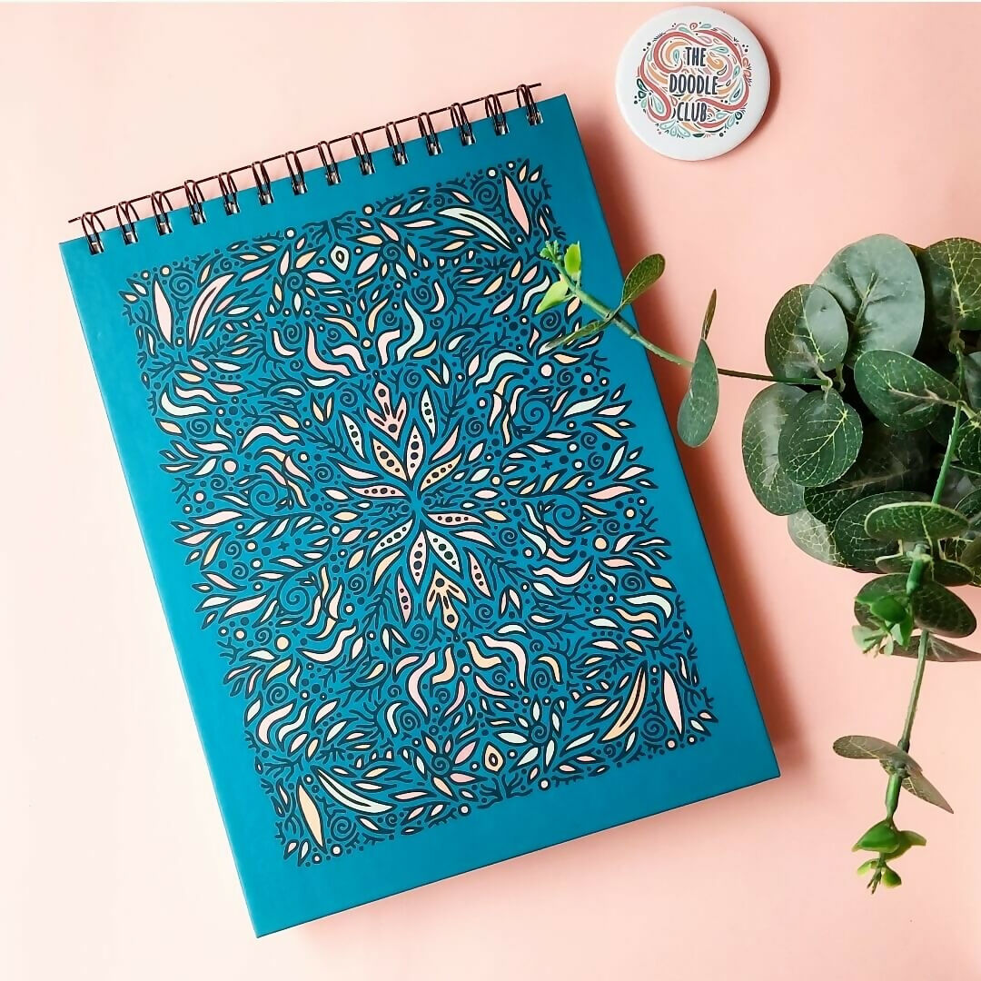Leaves Doodle Teal Green Sketchbook | For Your Home | Books | New