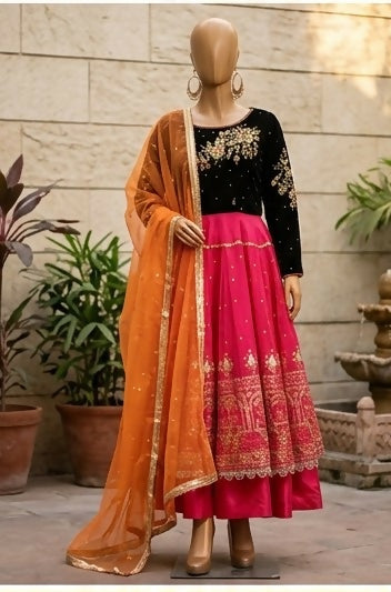 Pink Anarkali Frock | Women Frocks & Maxis | Medium | Worn Once
