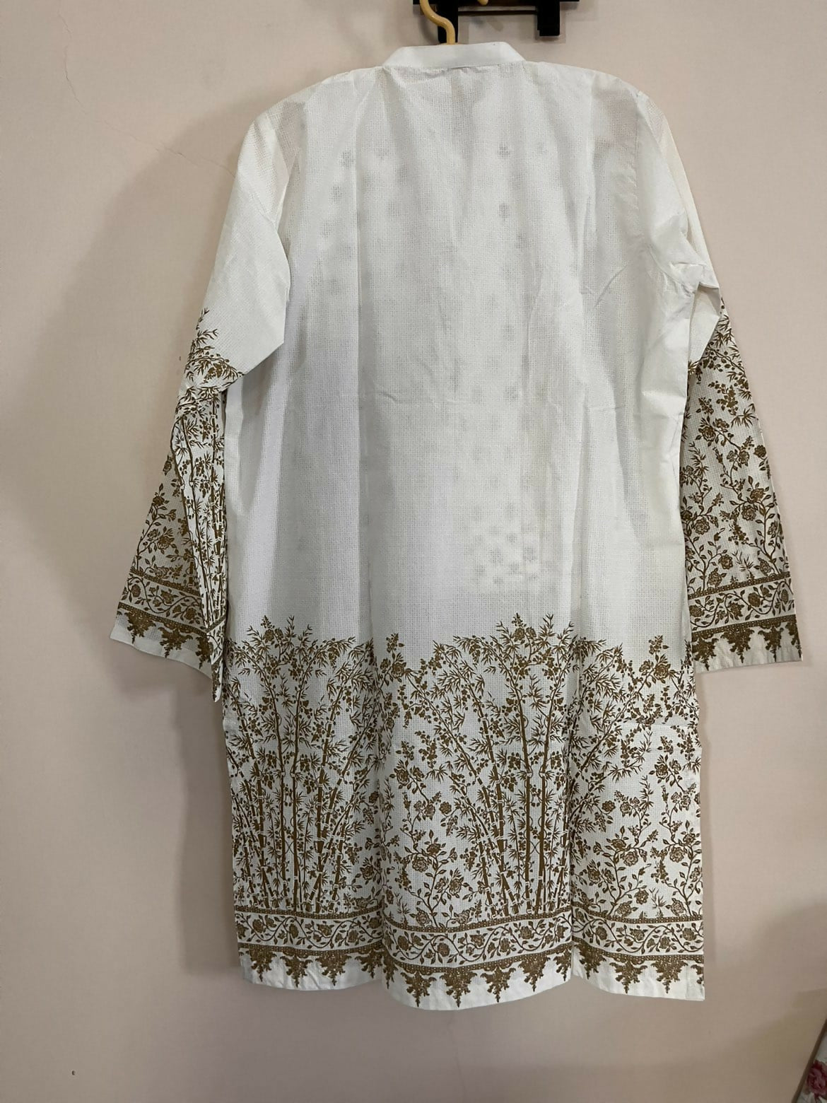 White and Gold Kurta | Women Locally Made Kurta | Large | Brand New