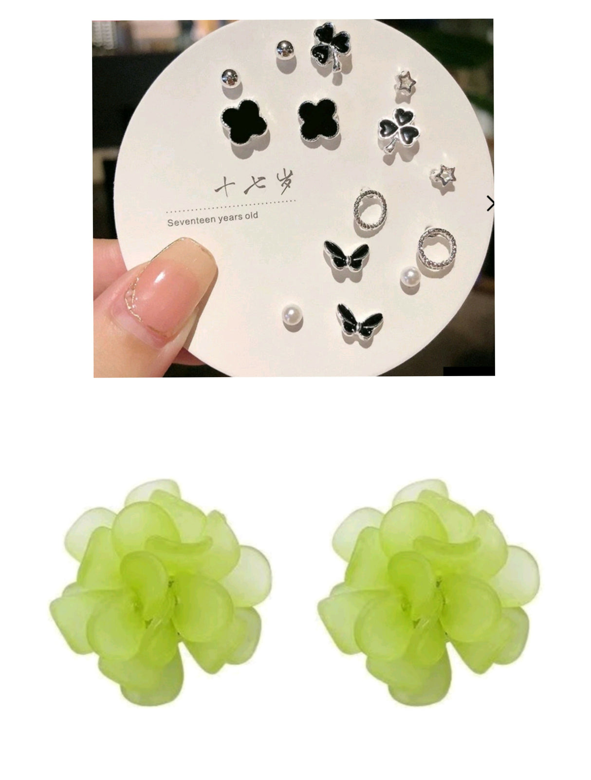 Pack of 7 pairs of earrings & flower stud (752-909) | Women Jewelry | Earrings | New