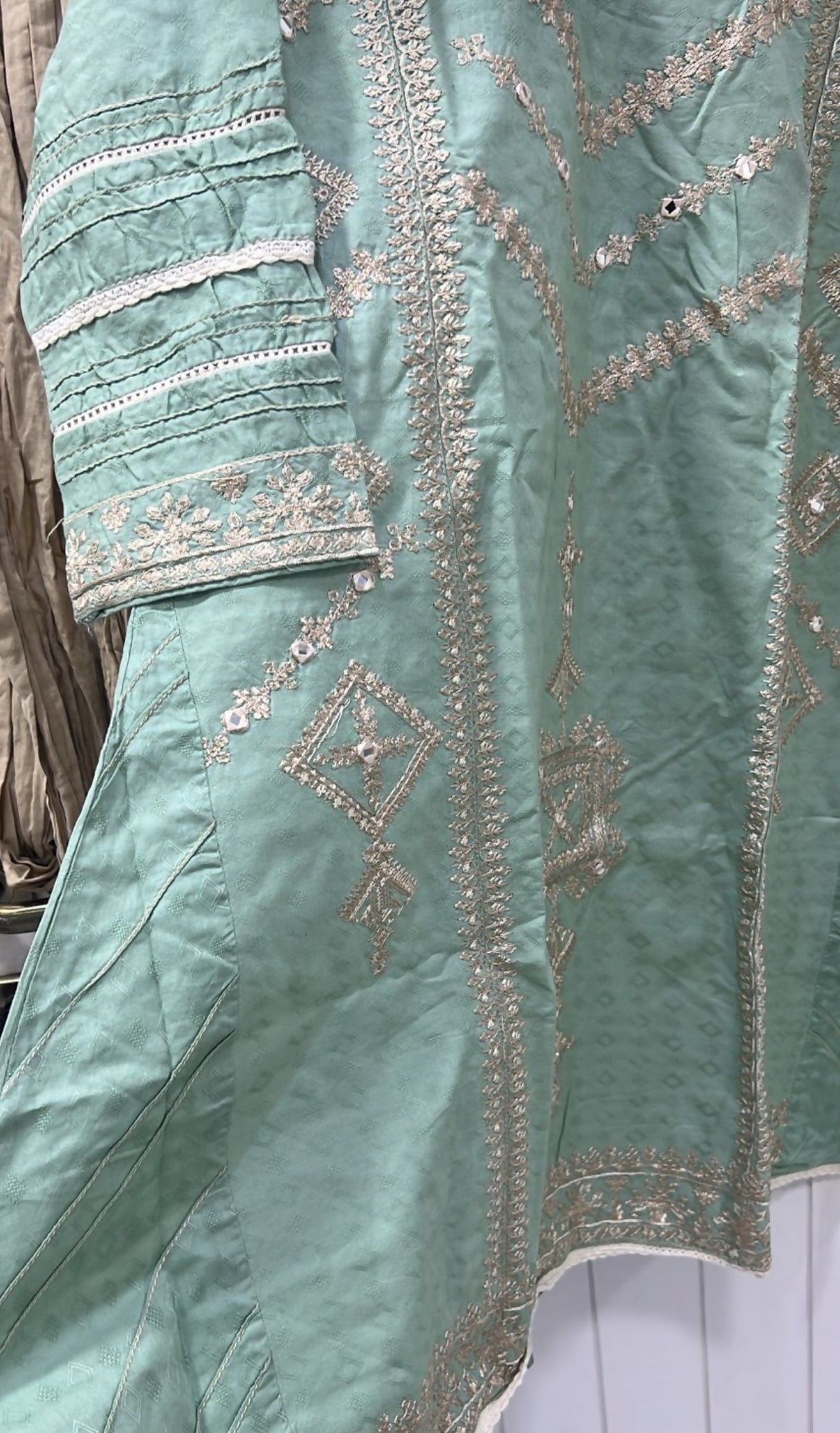 Ice Blue Embroided A-line | Women Locally Made Formals | Medium | New