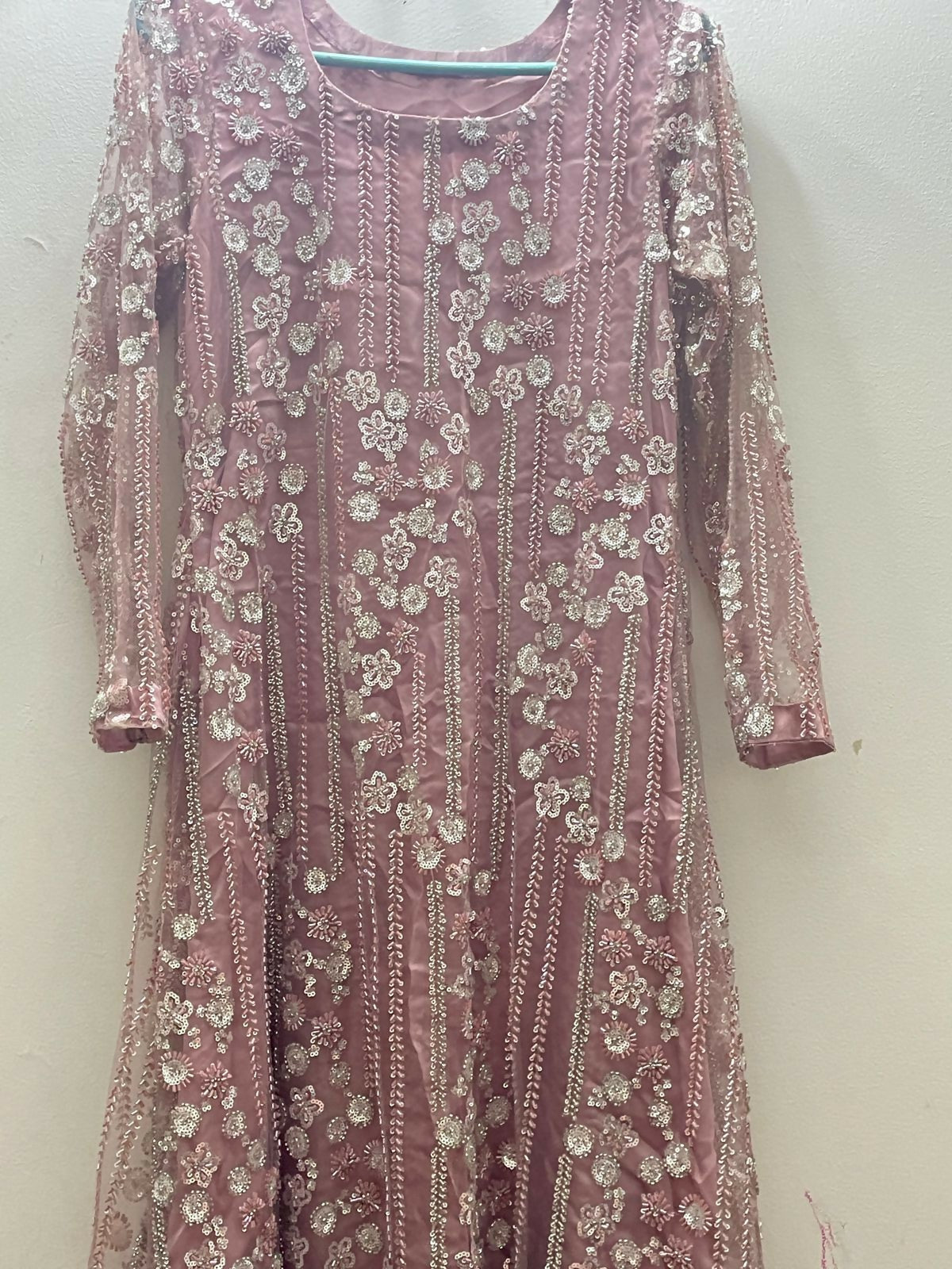 Fabrizio | Elegant Pink Embroidered Dress | Women Branded Formals | Small | Worn Once