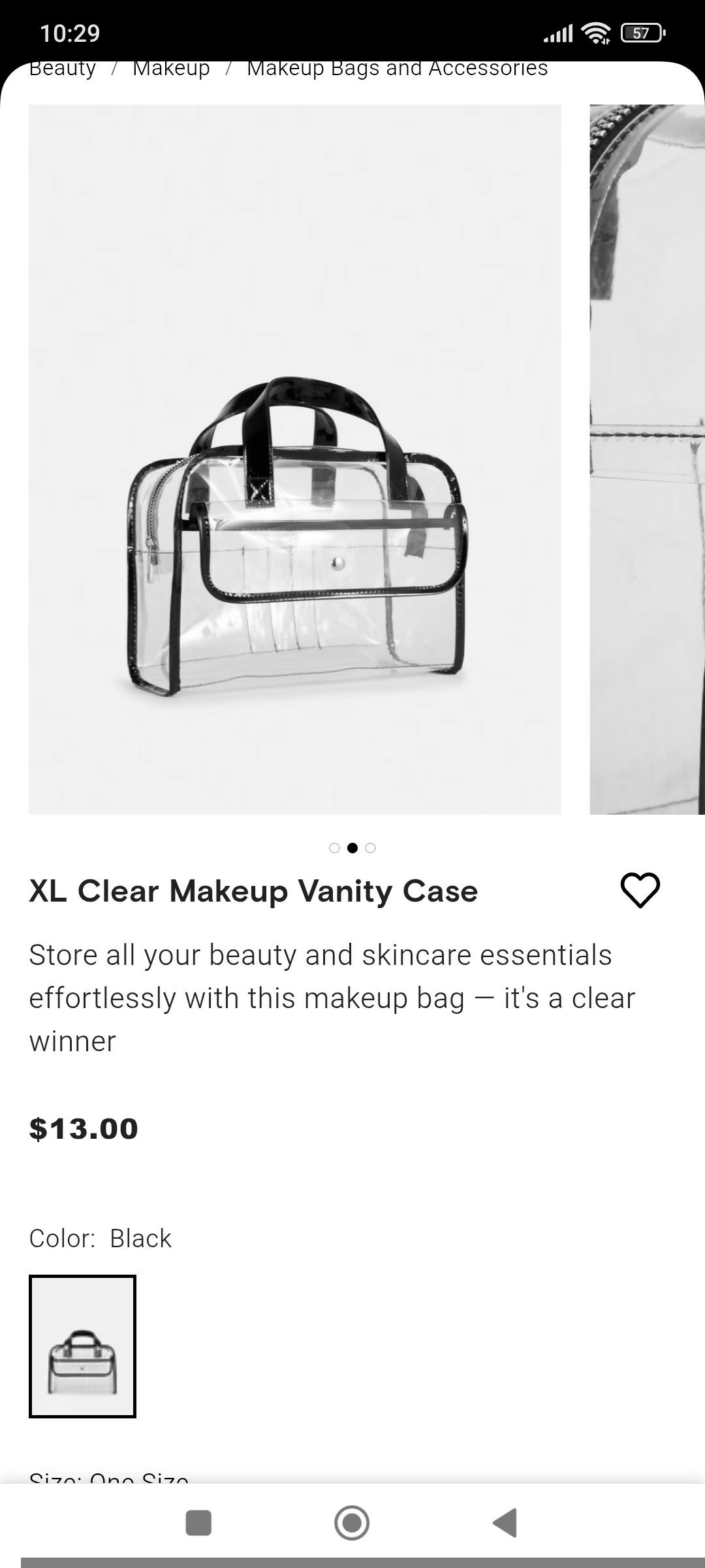 Primark | Clear MakeUp Vanity Case | Women Bags | XLarge | Preloved