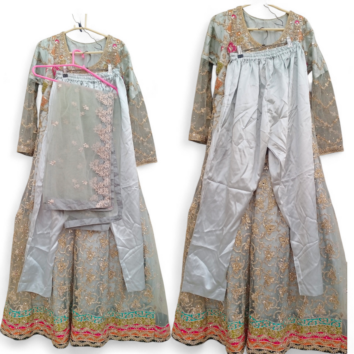 Grey and Silver Brides Maids Maxi | Women Locally Made Formals | Medium | Worn Once