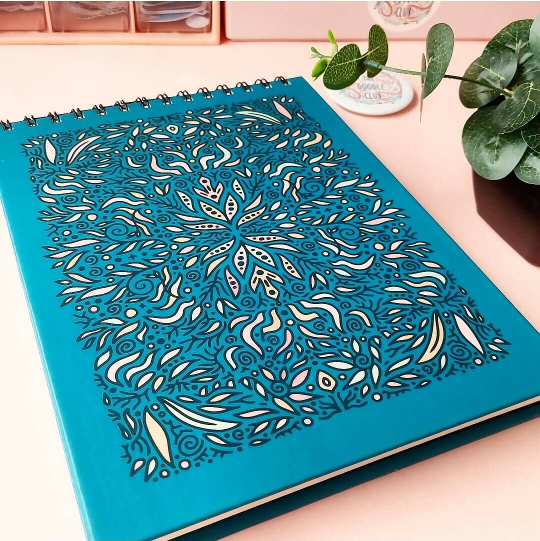 Leaves Doodle Teal Green Sketchbook | For Your Home | Books | New