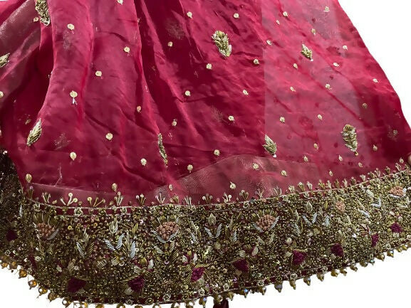 Royal Bridal Ensemble | Red Bridal Sharara | Women Bridals | Medium to Large | Worn Once