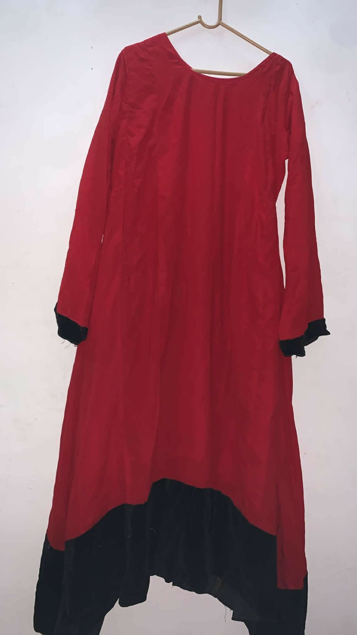 Crimson & Black Modest Maxi | Women Frocks & Maxis | Medium | Preloved