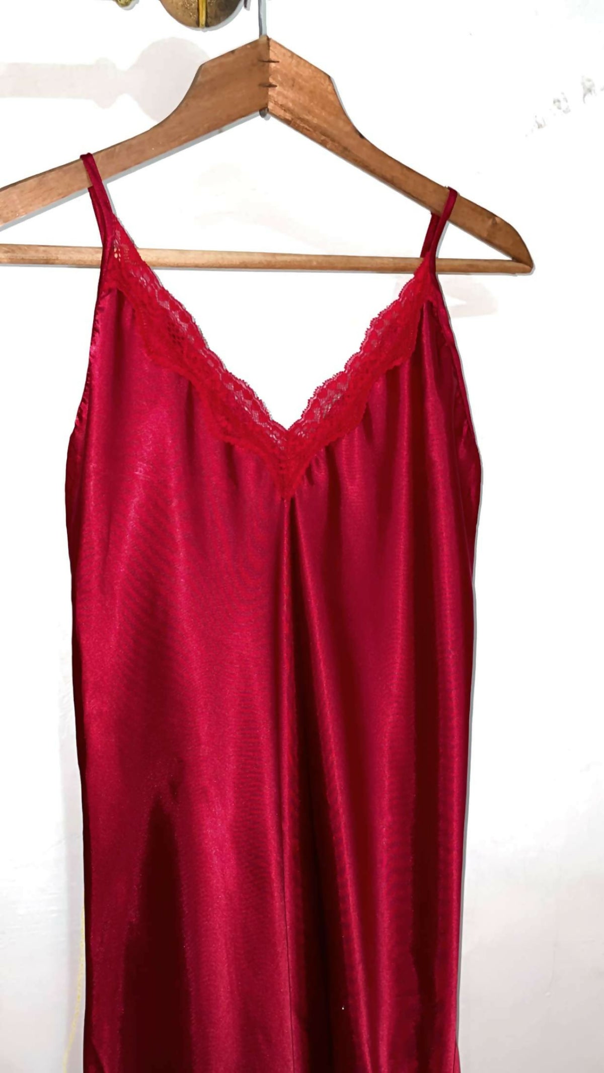 Cherry Red Silk Long Maxi | Women Frocks & Maxis | Small | Preloved