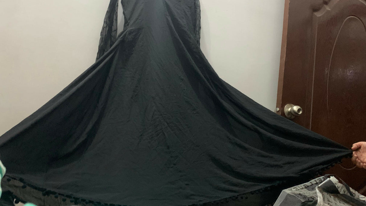 Black Long Frock | Women Frocks & Maxis | Small | Preloved