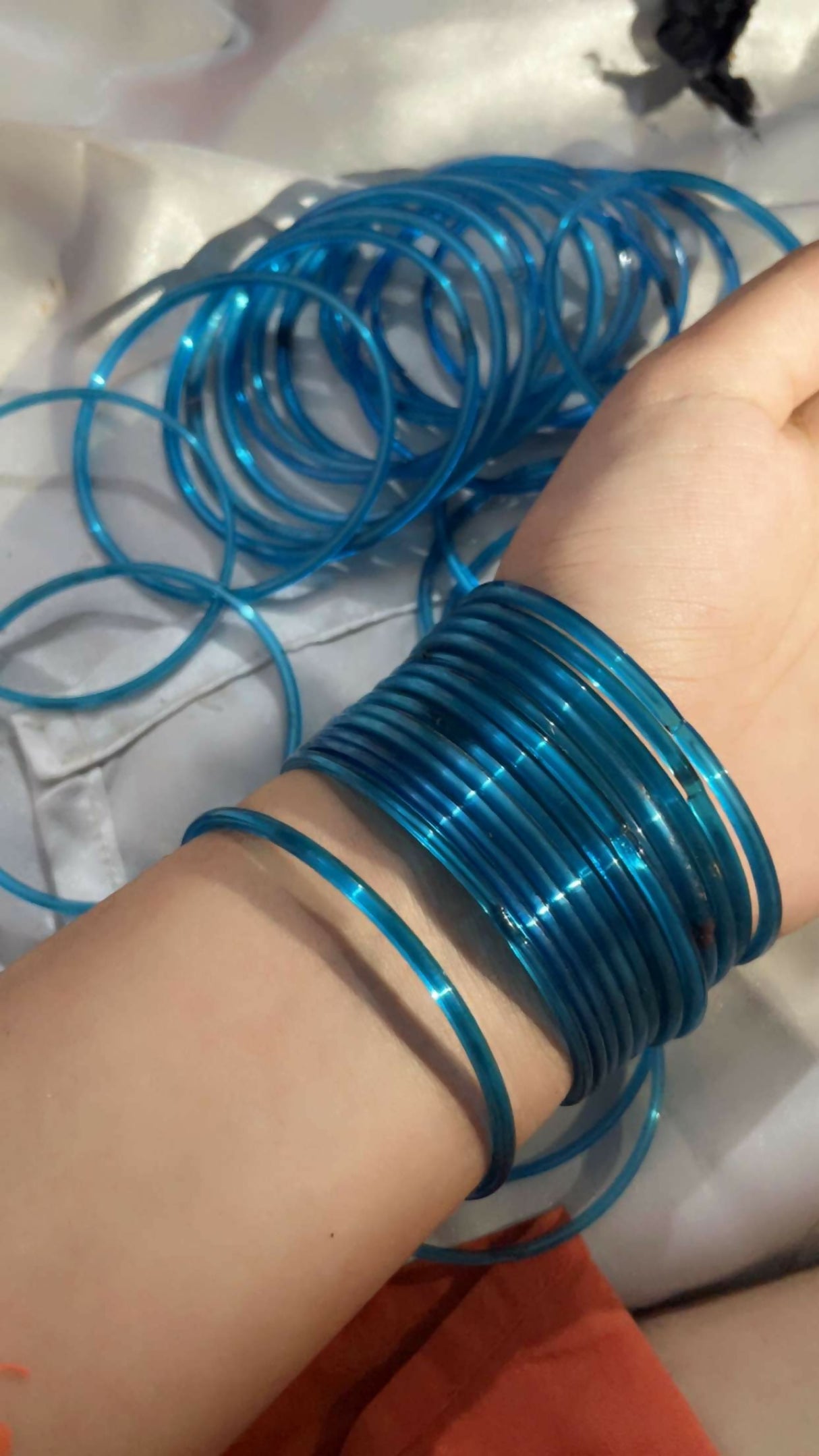 Blue Glass Bangles | Women Jewelry | Bangles/Bracelets | Size: 2.15 | Preloved