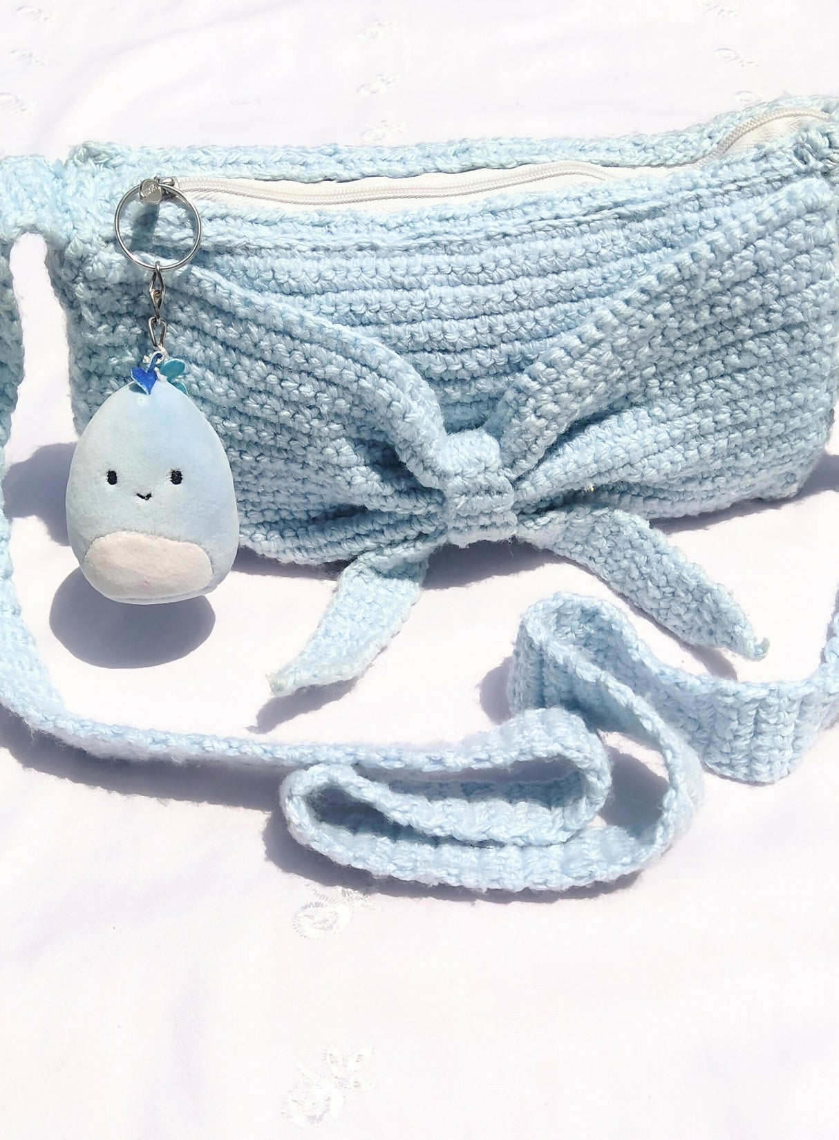 Sky Blue Crochet Bag | Women Bags | Medium | New