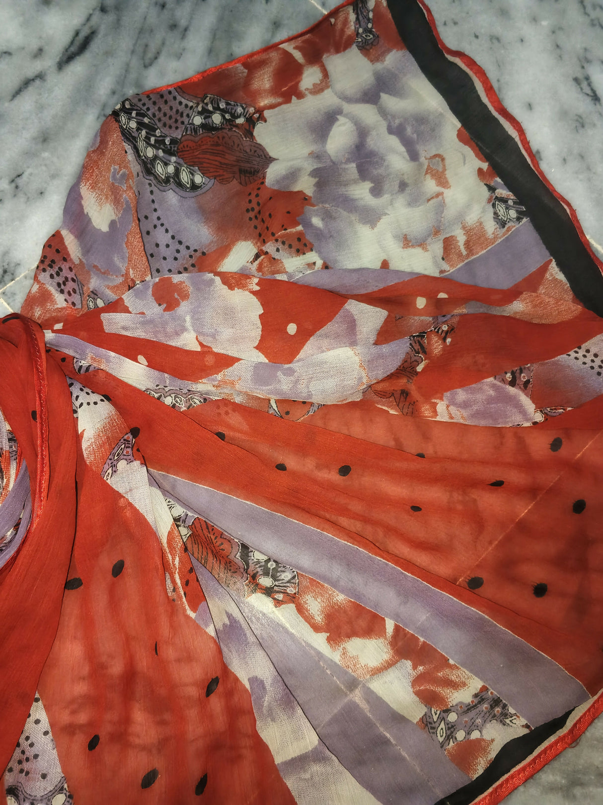 Beautiful Red Chiffon Duppata | Women Accessories | Duppata | Large | Worn Once