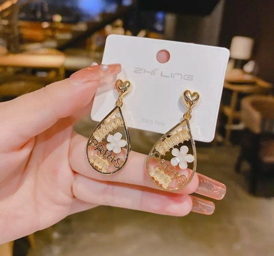 Heart Tear Drop Earrings-00670 | Women Jewelry | Earrings | Brand New