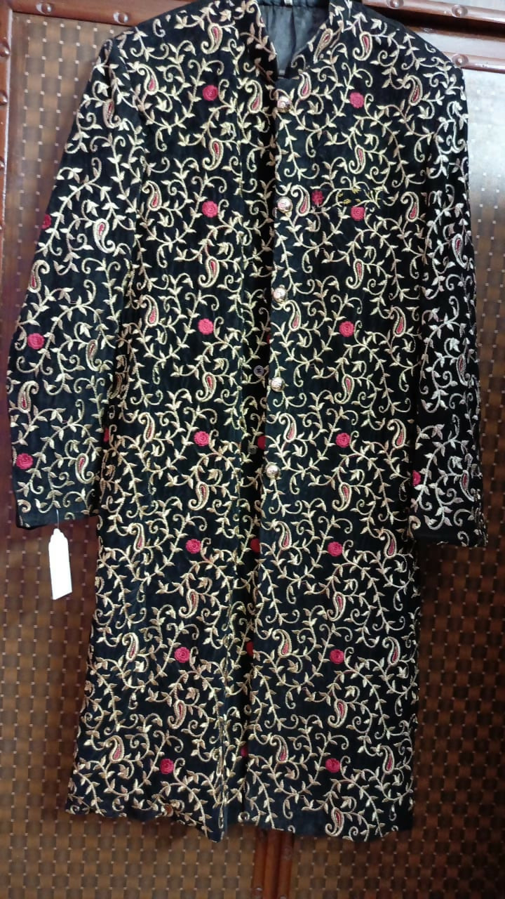 Amir Adnan | Black Sherwani | Men Shalwar Kameez | Medium | Worn Once