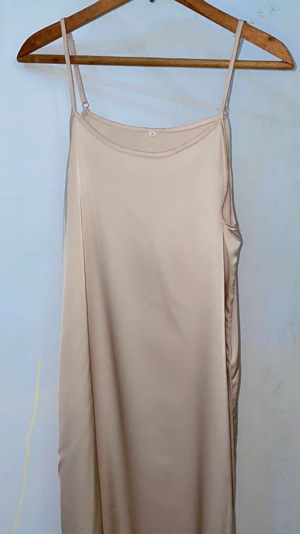 Silk Long Maxi | Women Frocks & Maxis | Beige | Small | Preloved