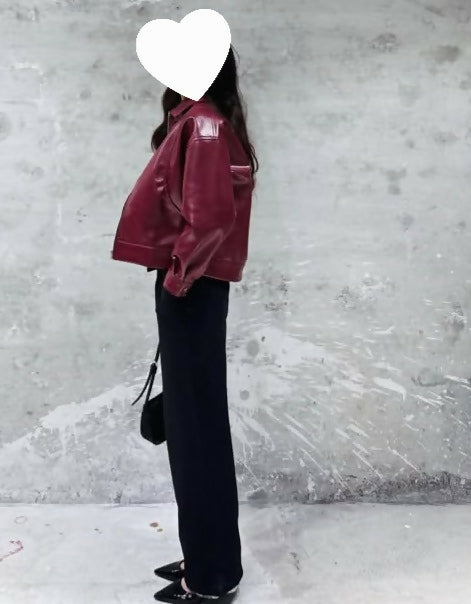 Unisex Faux Leather Jacket | Men Jackets & Coats | Small | Brand New Cherry Red Faux Leather Jecket