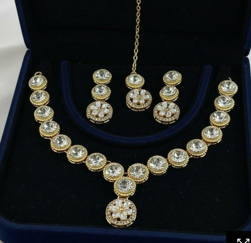 Round flower necklace set-00025 | Women Jewelry | Wedding Jewelry & Sets | New