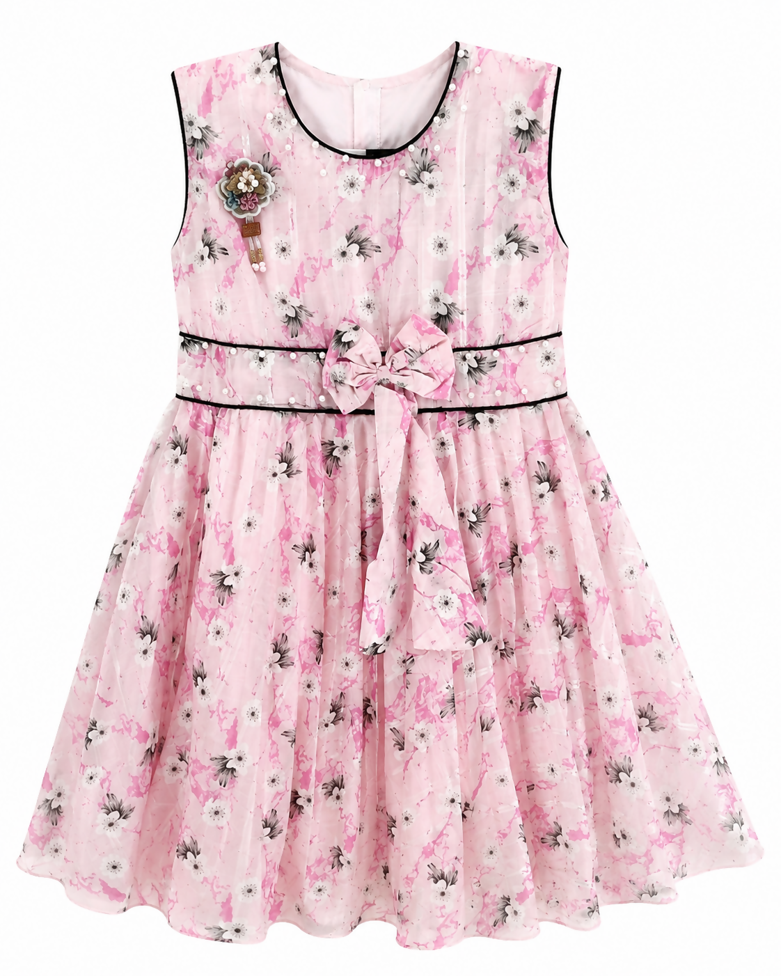 Pink Floral Party Dress | Kids | Girls Skirts & Dresses | 9 to 10 Yrs | Pink | Preloved