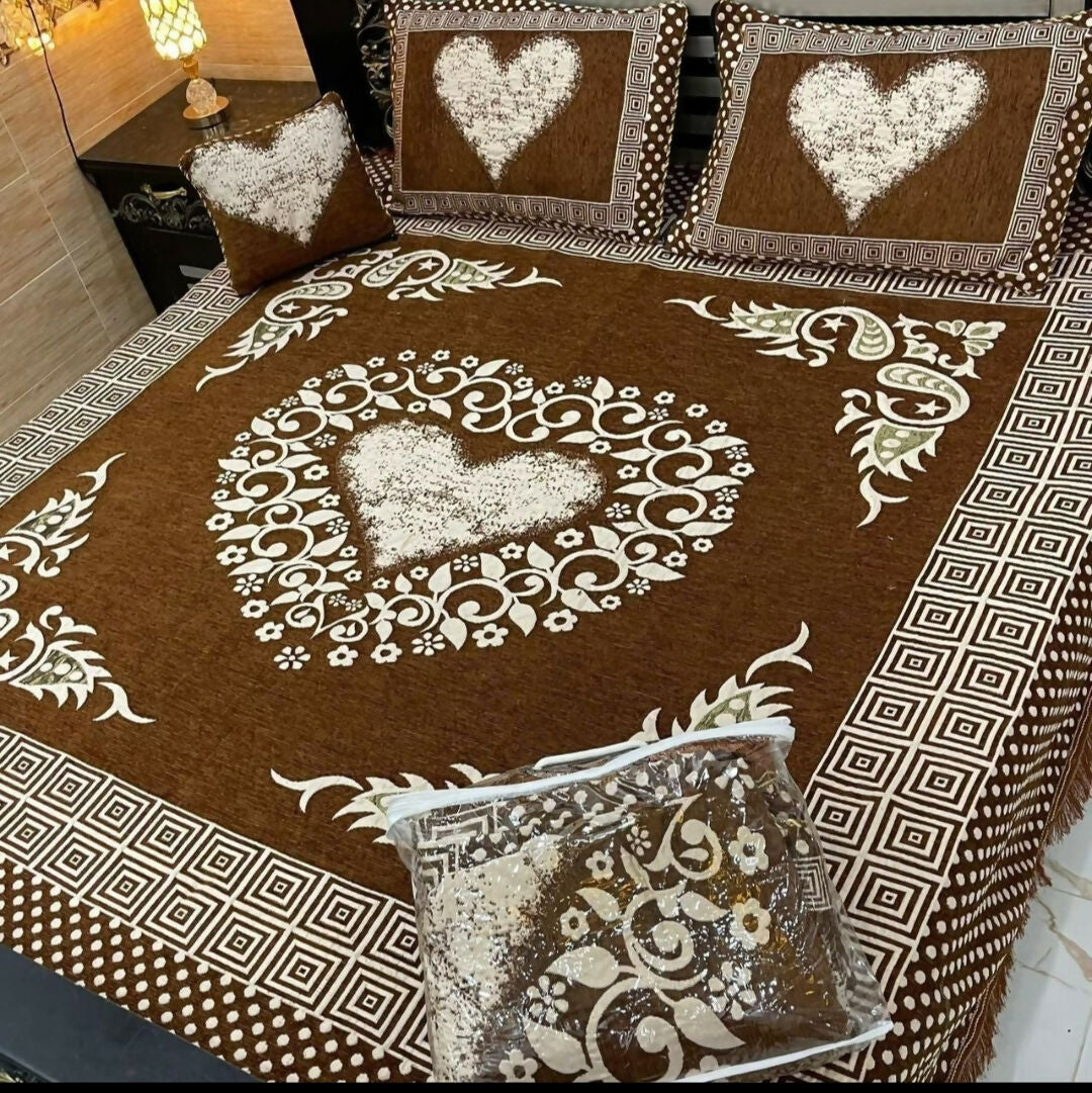 4 PC Velvet Jacquard Bedsheets | Home decor & accessories | King size | Brand New