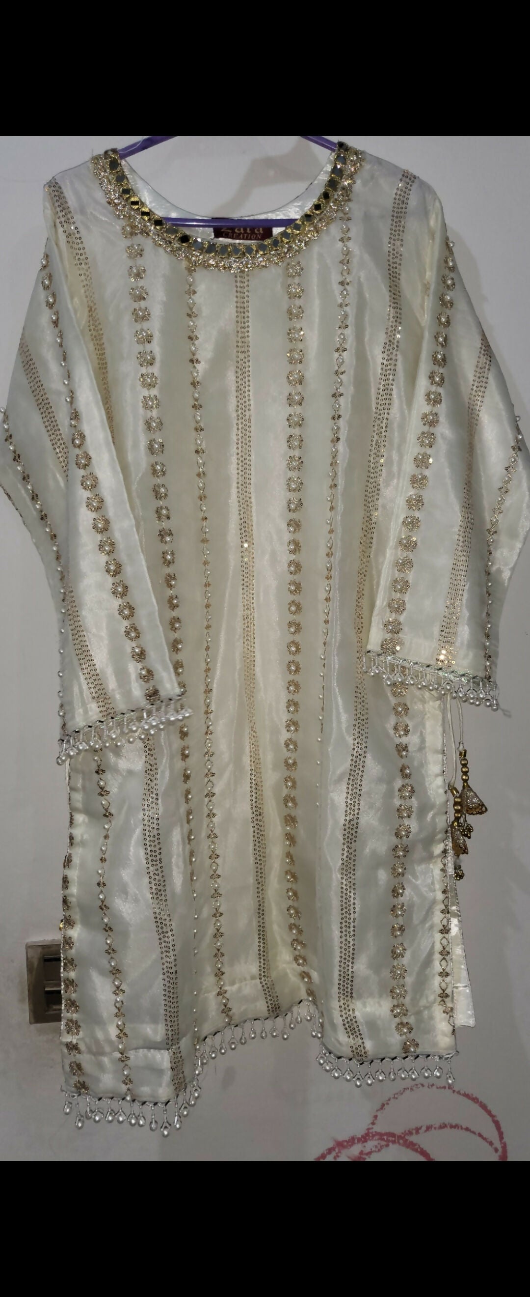 Crushed Sharara Set | Women Locally Made Formals | Medium | New