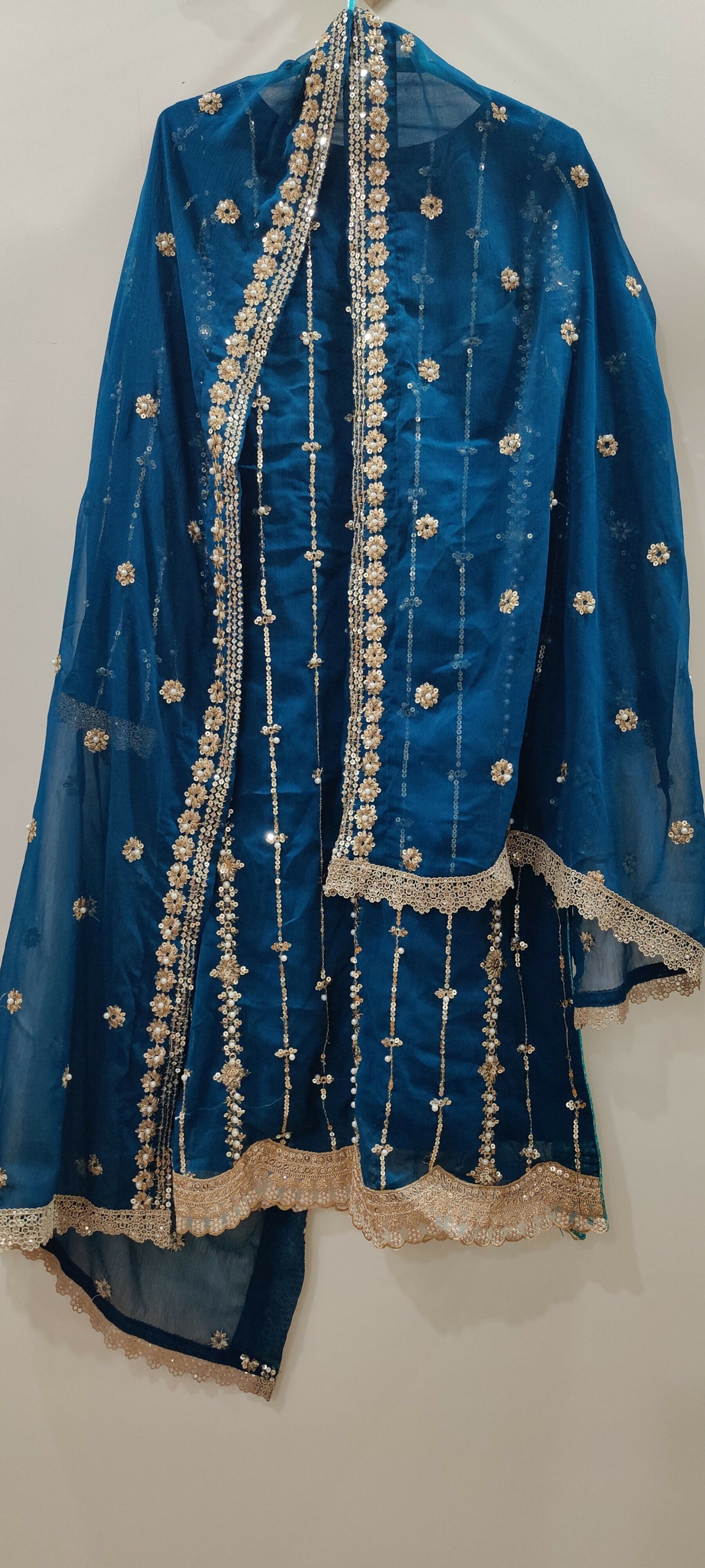 Royal Blue Embroidered Dress | Women Locally Made Formals | Medium | Worn Once