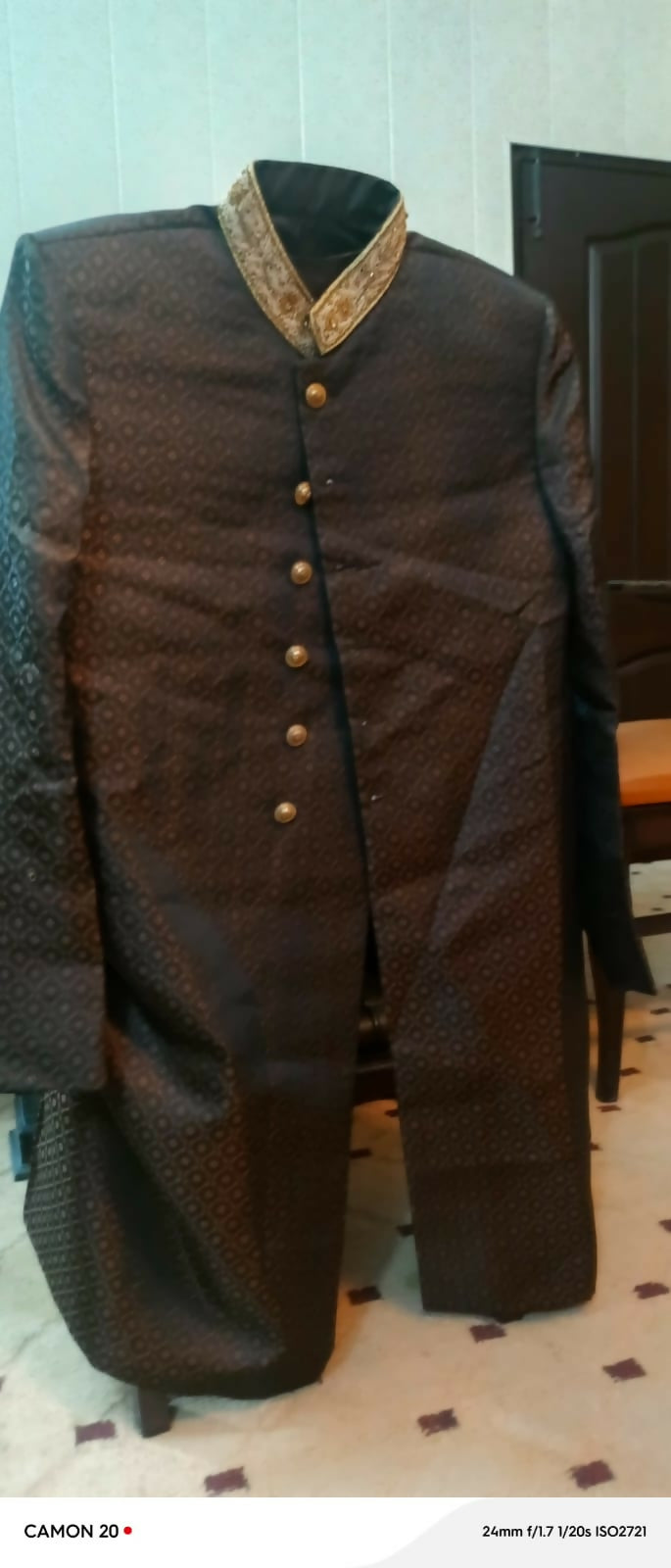 Copper Brown Sherwani | Men Shalwar Kameez | Large | Worn Once